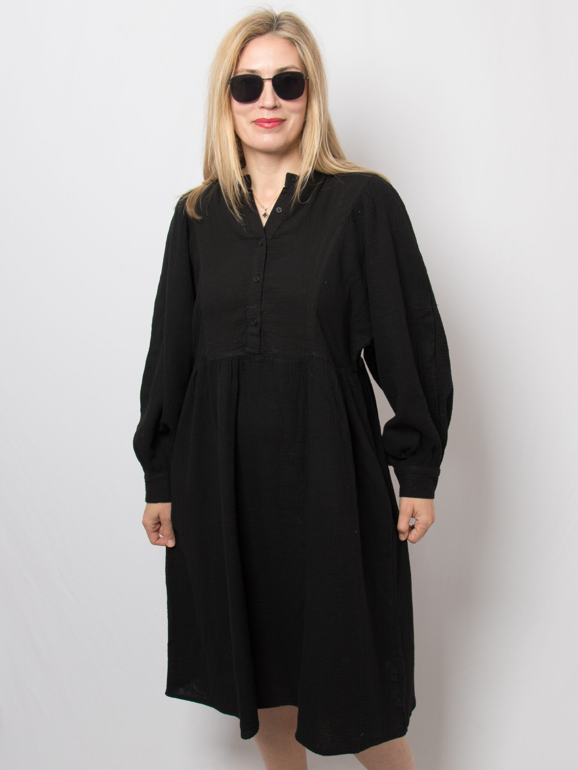 Vintage Long Balloon Sleeves Cotton Dress Vintage Long Balloon Sleeves Cotton Dress - Image 2