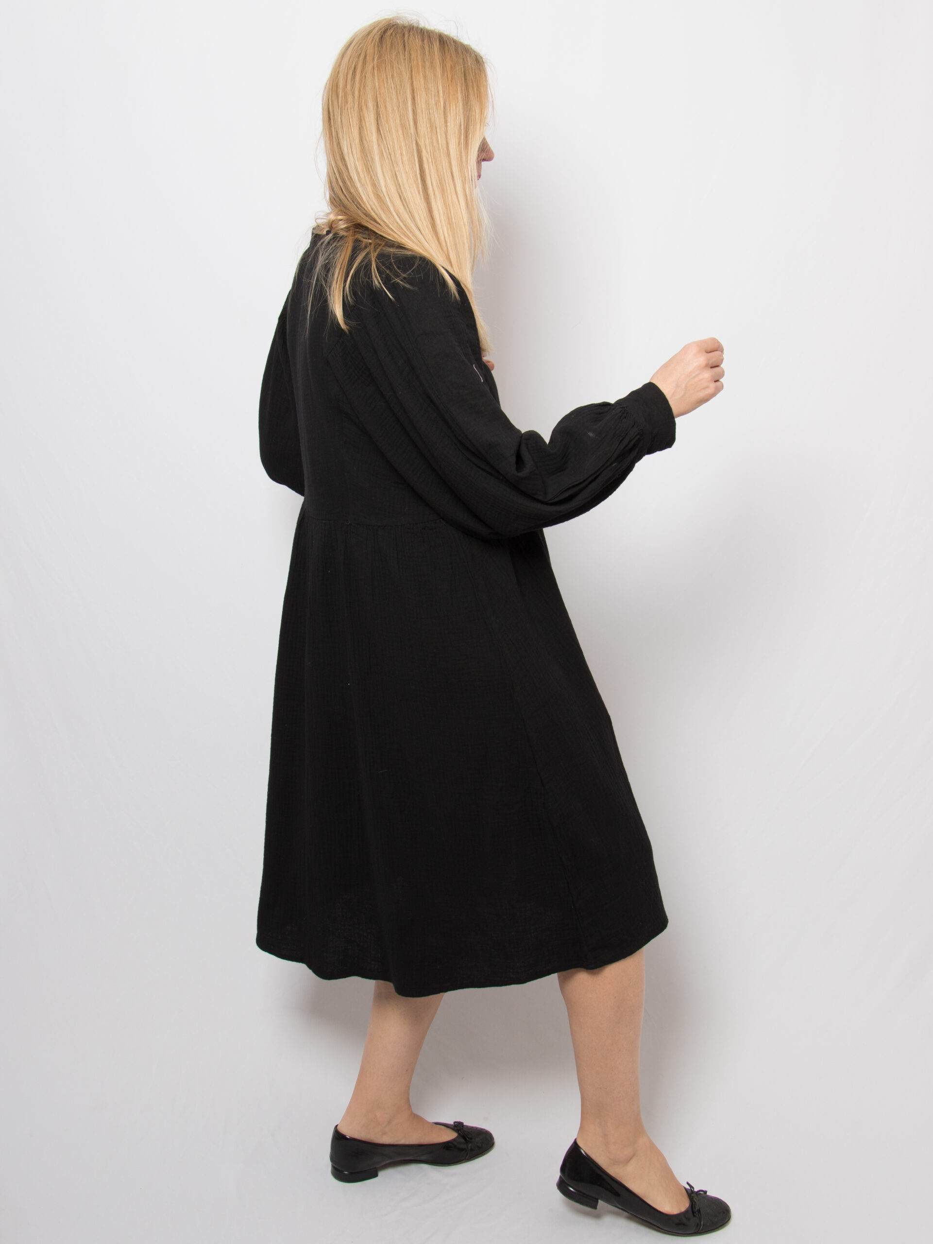 Vintage Long Balloon Sleeves Cotton Dress Vintage Long Balloon Sleeves Cotton Dress - Image 4