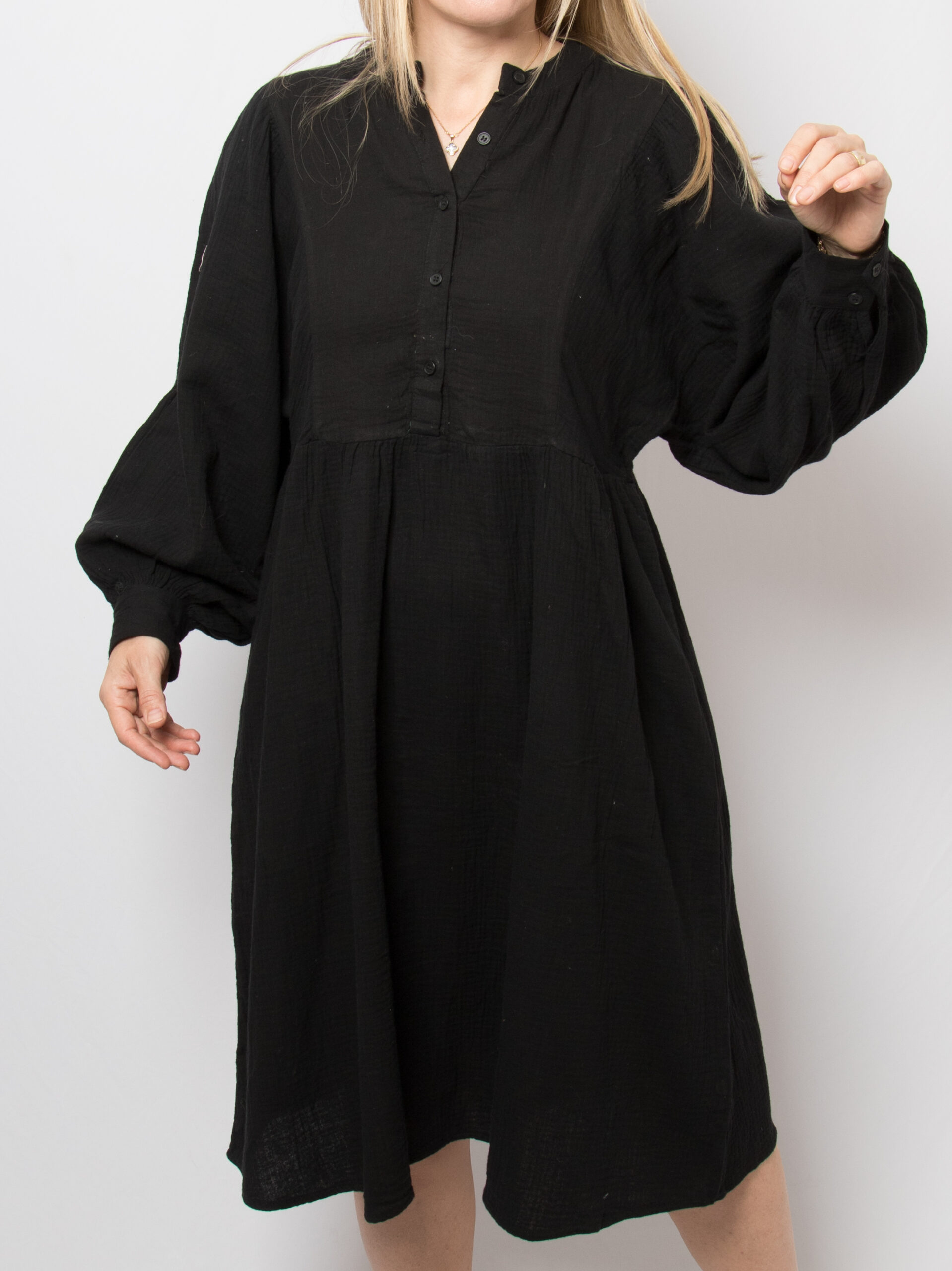 Vintage Long Balloon Sleeves Cotton Dress Vintage Long Balloon Sleeves Cotton Dress - Image 5