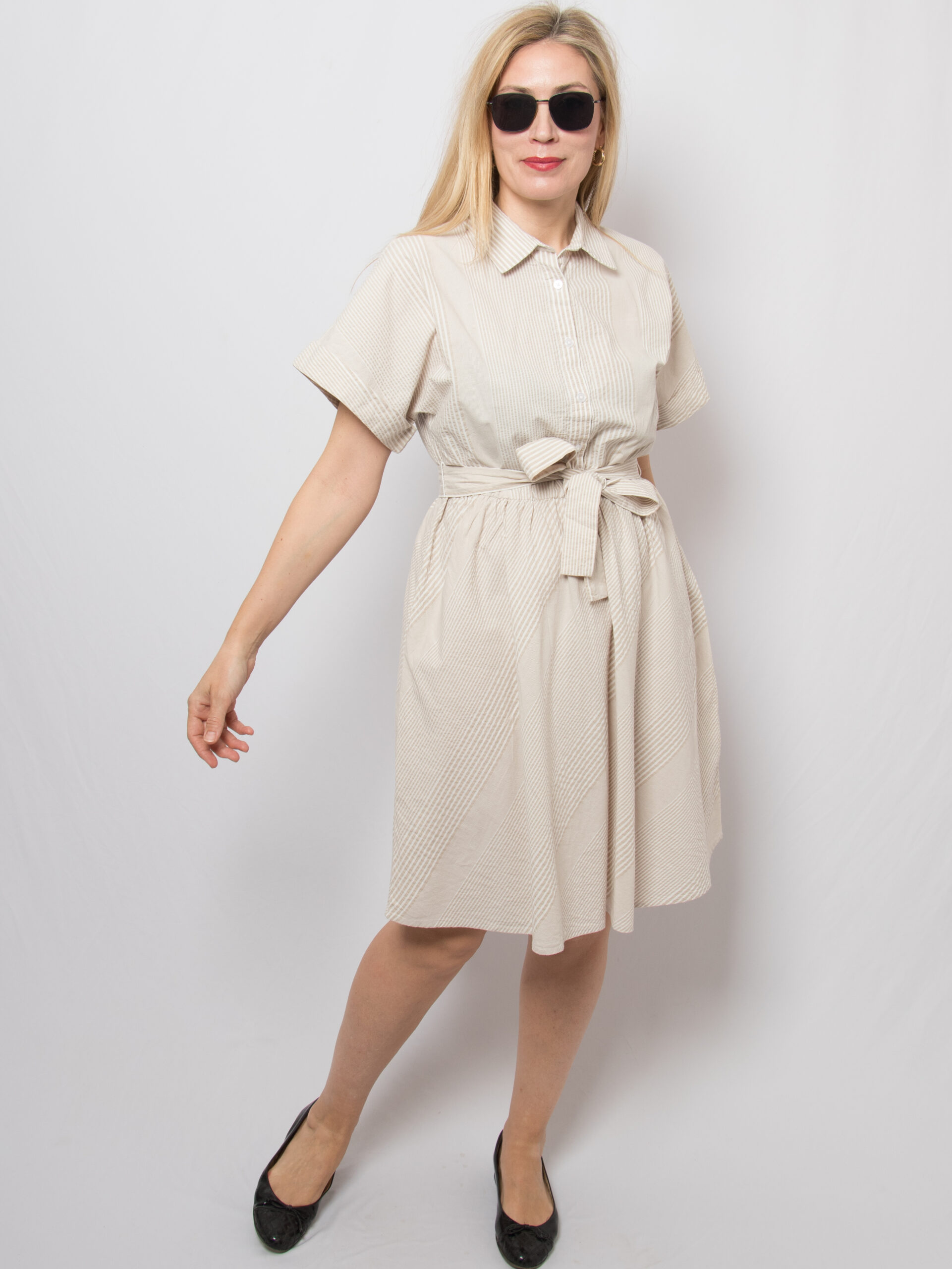 DKNY Stripped Cotton Shirt Dress DKNY Stripped Cotton Shirt Dress