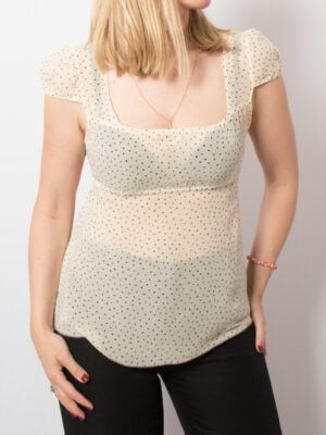 Sheer Silk Top Polka dot