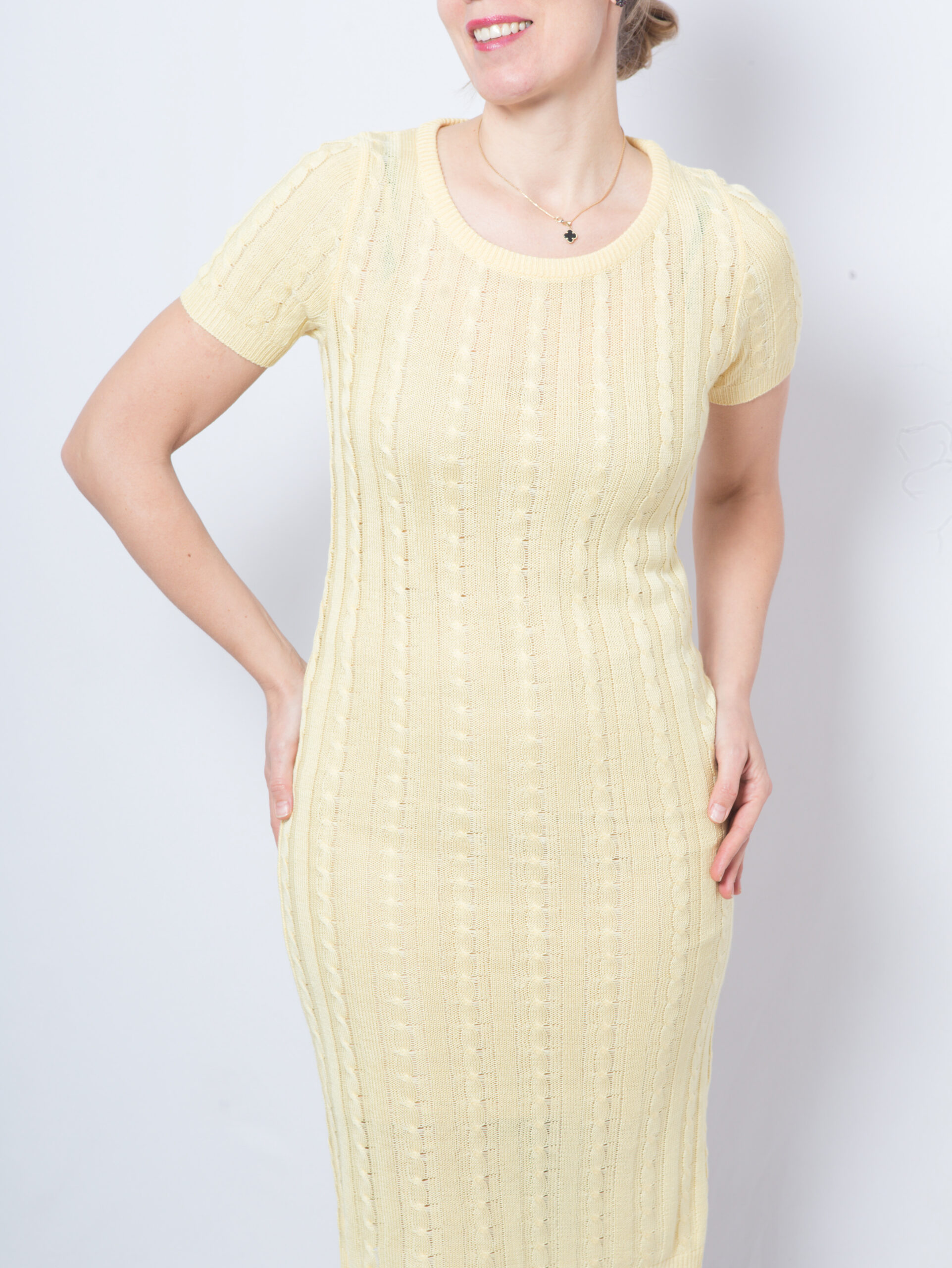 Jean Louis Scherrer Paris Cable Knit Dress Jean Louis Scherrer Paris Cable Knit Dress - Image 5
