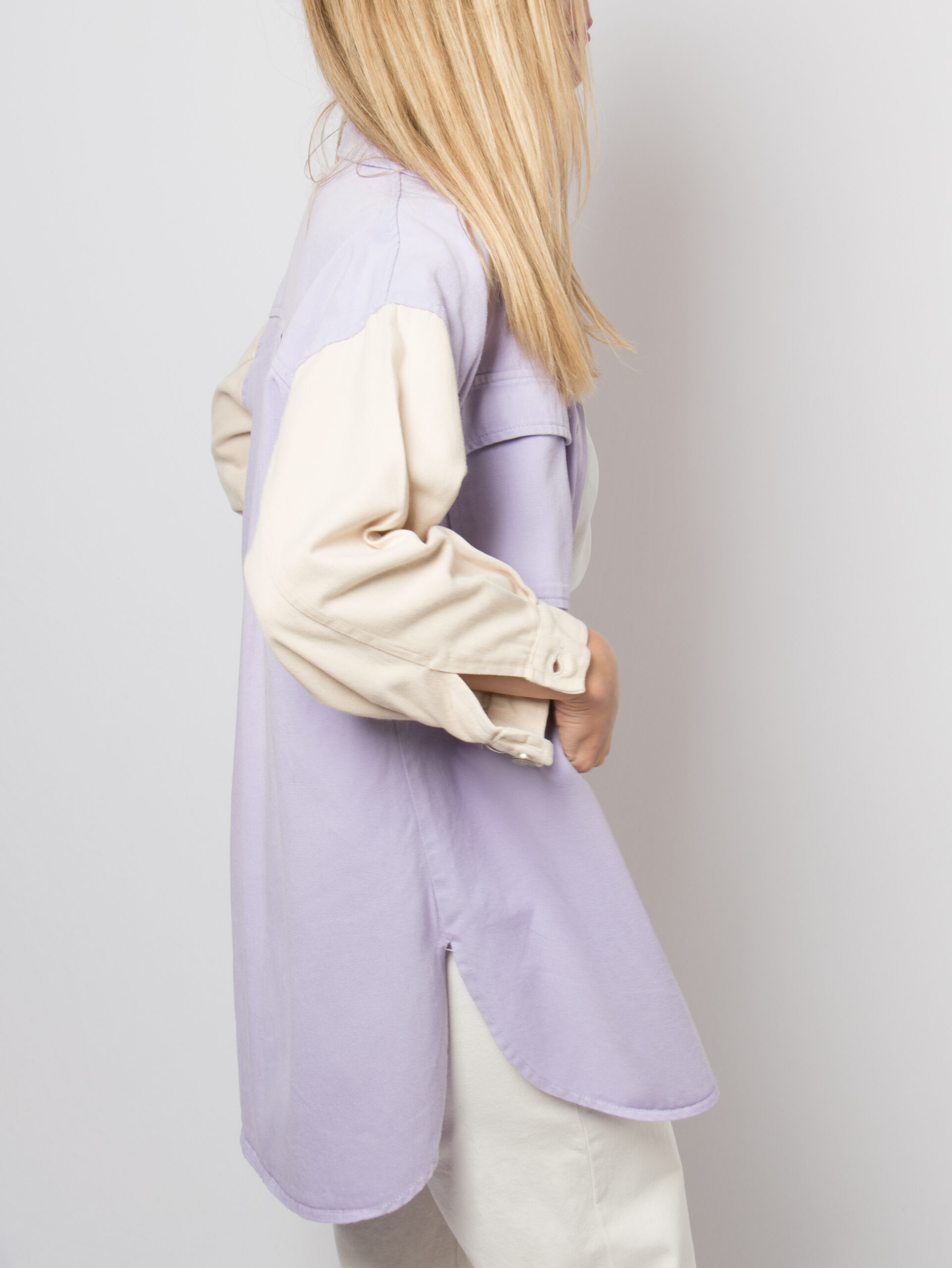 90s Oversized Colorblock Denim Shirt Jacket 90s Oversized Colorblock Denim Shirt Jacket - Image 3