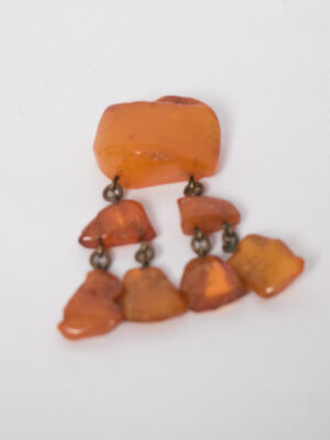 Vintage Baltic Amber Drop Brooch