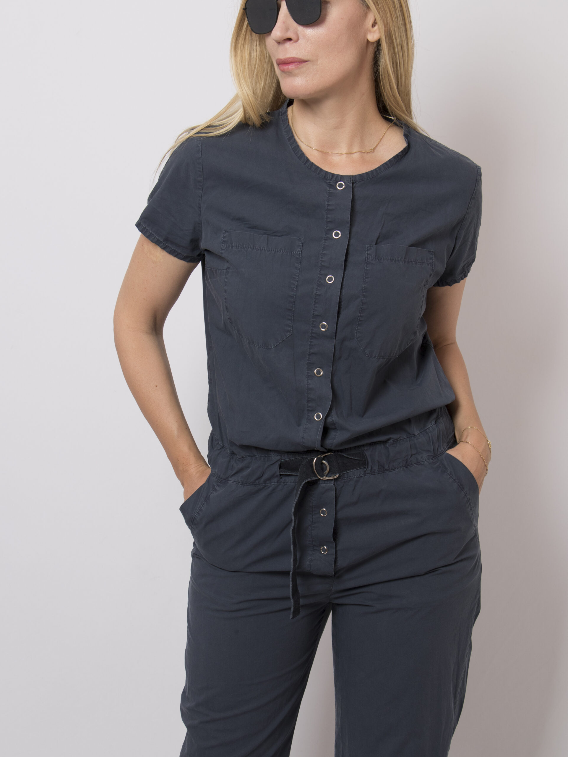 Vintage 90s Y2K Blue Cotton Jumpsuit Vintage 90s Y2K Blue Cotton Jumpsuit - Image 3