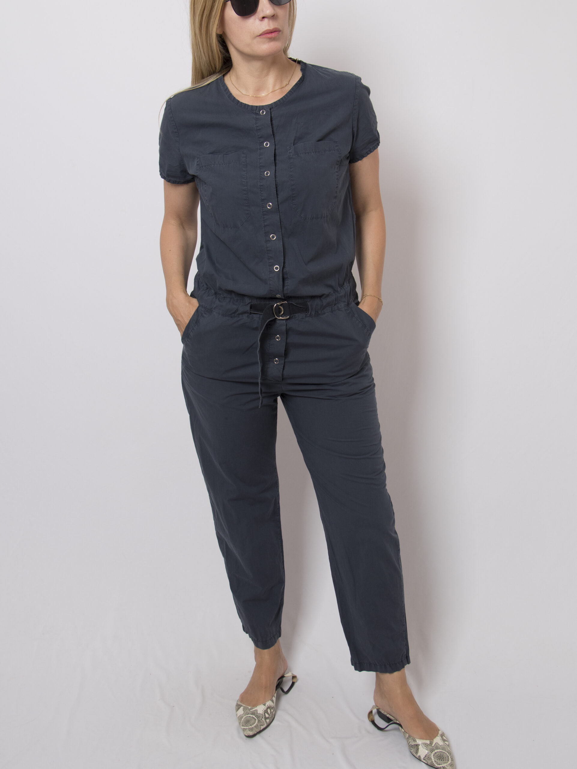 Vintage 90s Y2K Blue Cotton Jumpsuit Vintage 90s Y2K Blue Cotton Jumpsuit - Image 5