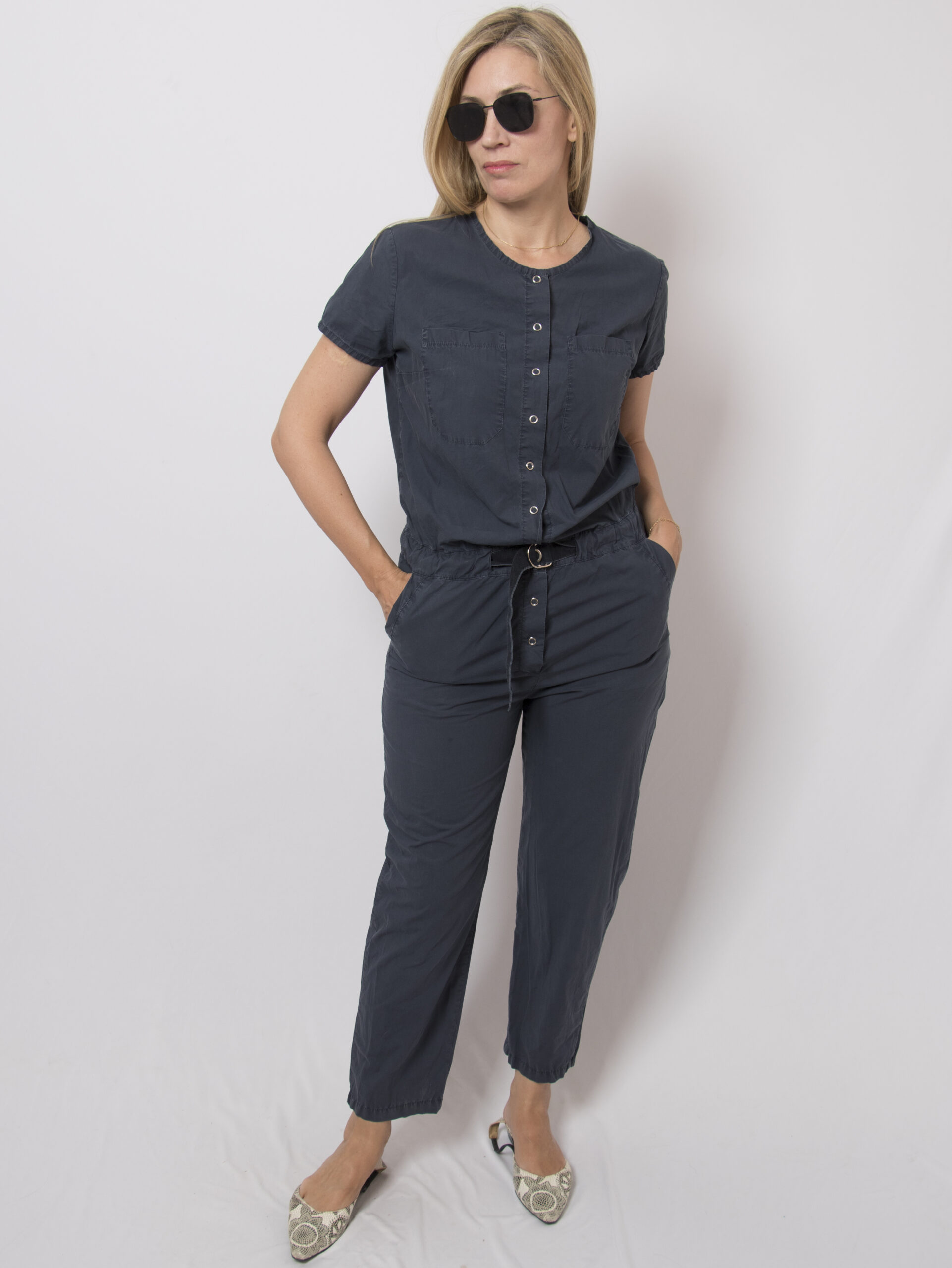 Vintage 90s Y2K Blue Cotton Jumpsuit Vintage 90s Y2K Blue Cotton Jumpsuit - Image 6