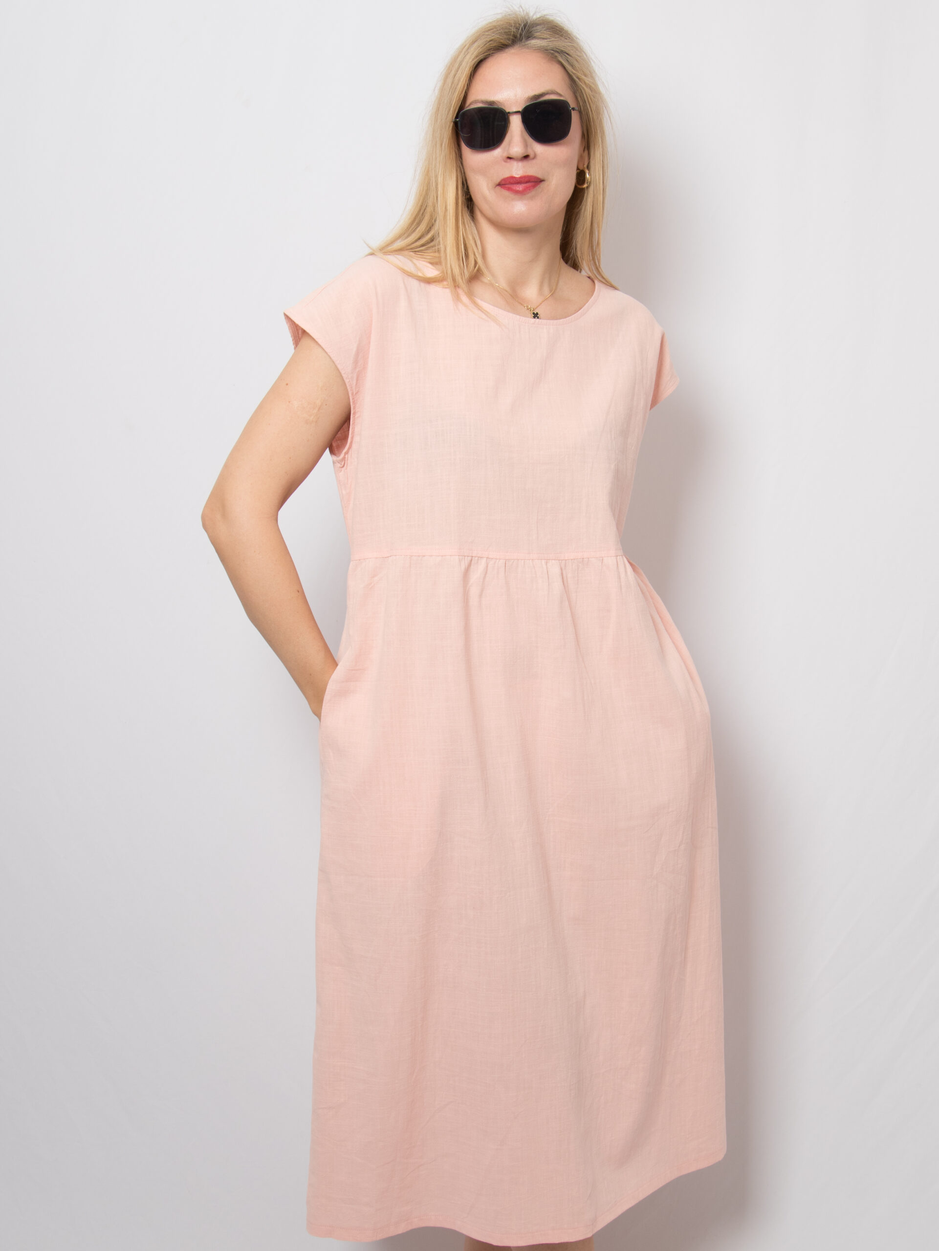 Vintage Peach Cotton Sundress Midi Vintage Peach Cotton Sundress Midi