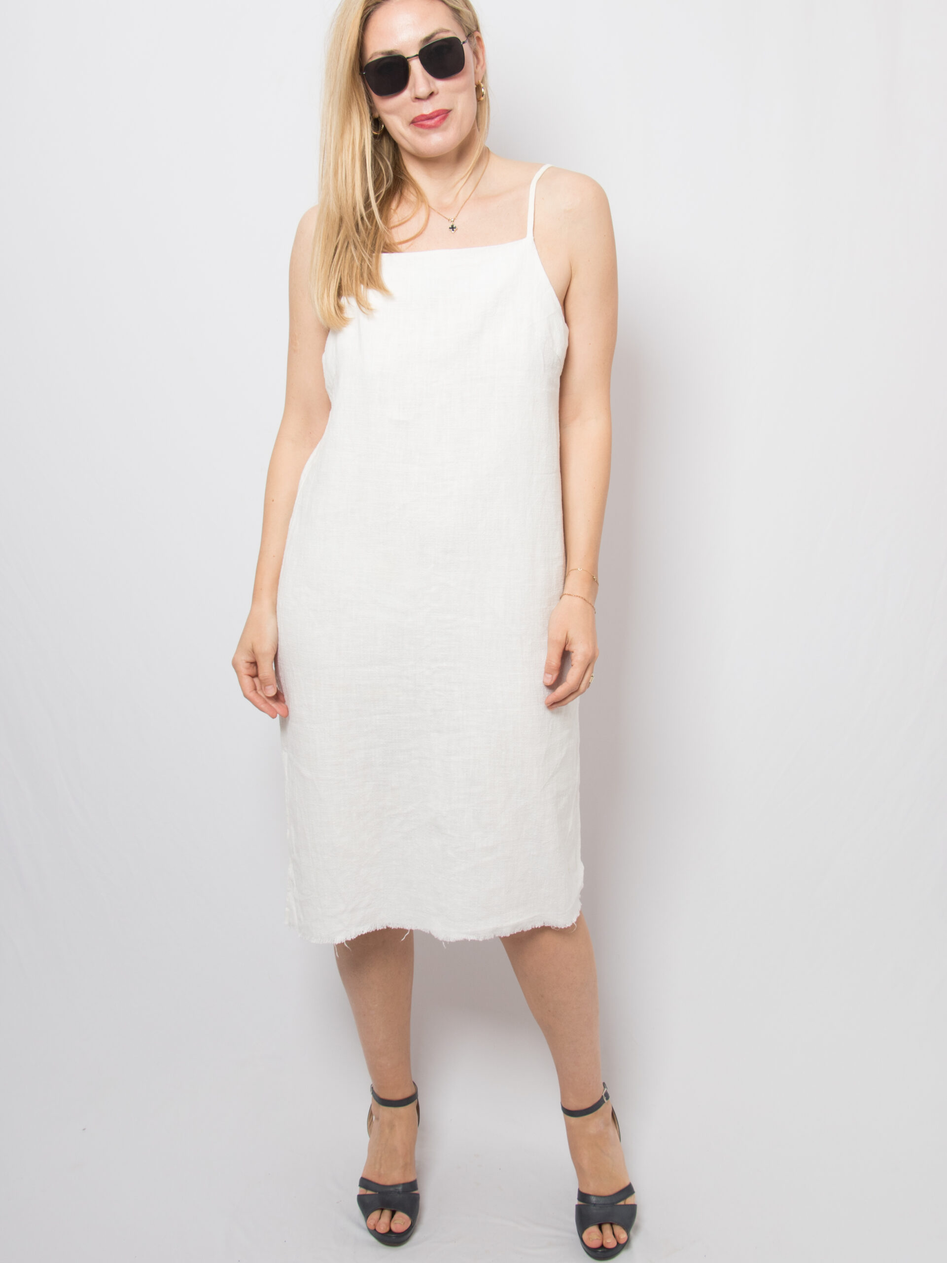Vintage White Linen Slip Dress Vintage White Linen Slip Dress - Image 2