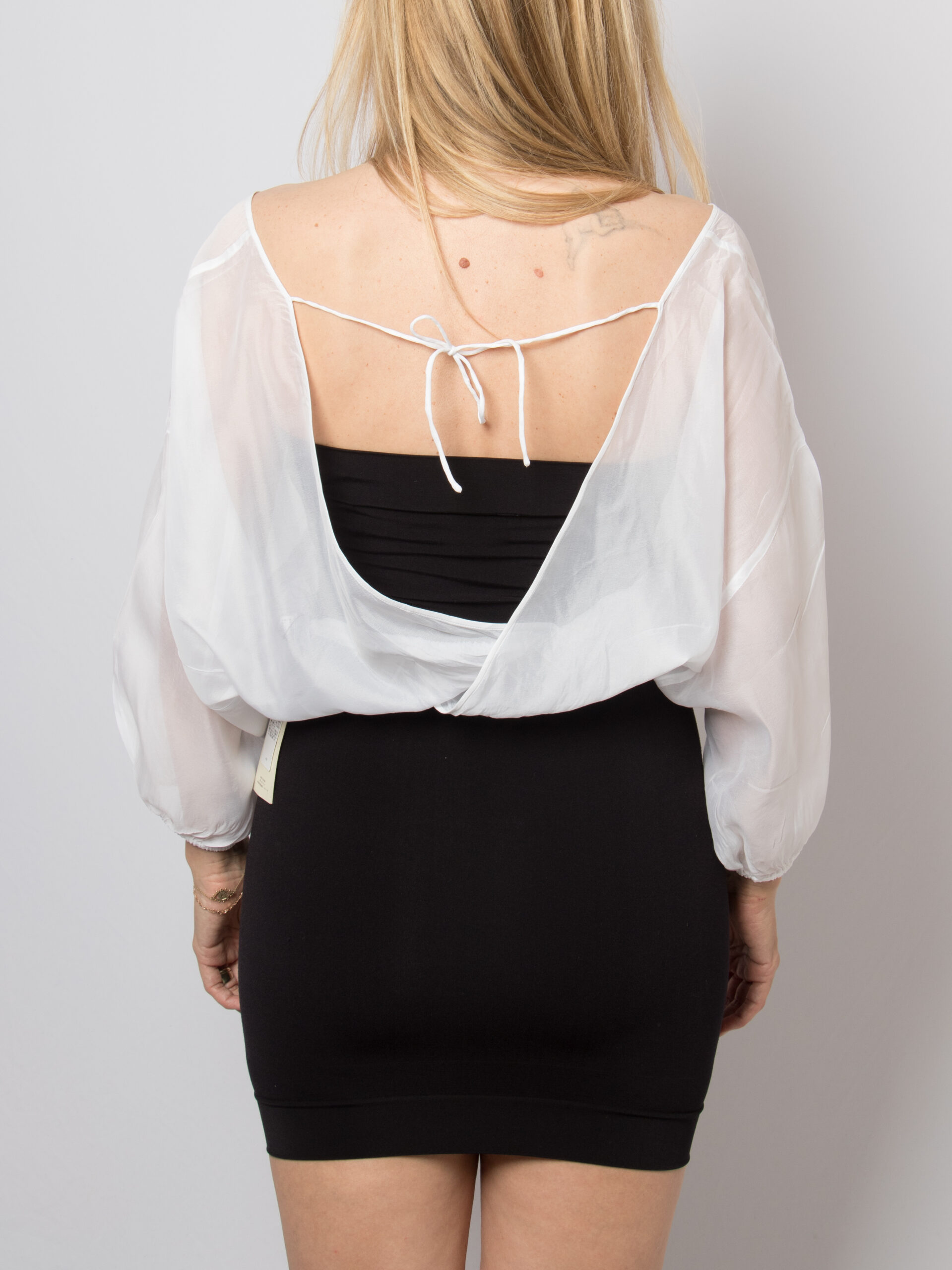 DES PRES Silk Blend Sheer Bolero Ballon Sleeves DES PRES Silk Blend Sheer Bolero Ballon Sleeves - Image 5