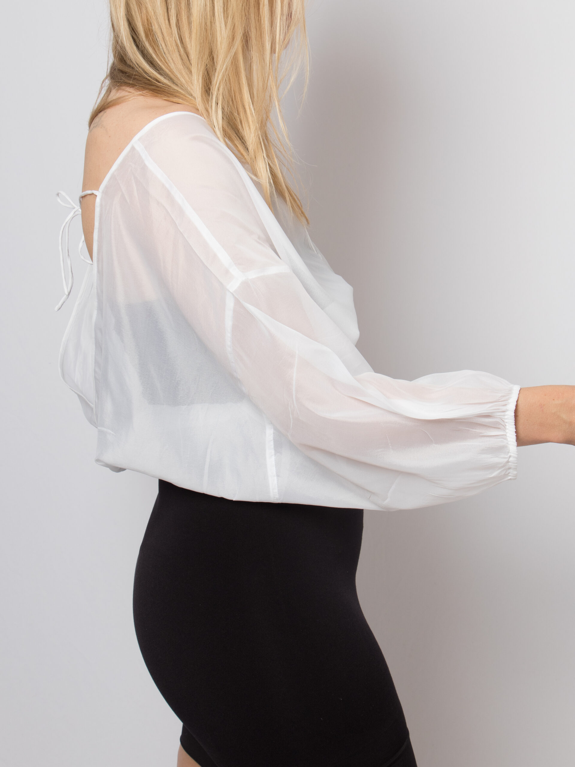 DES PRES Silk Blend Sheer Bolero Ballon Sleeves DES PRES Silk Blend Sheer Bolero Ballon Sleeves - Image 6