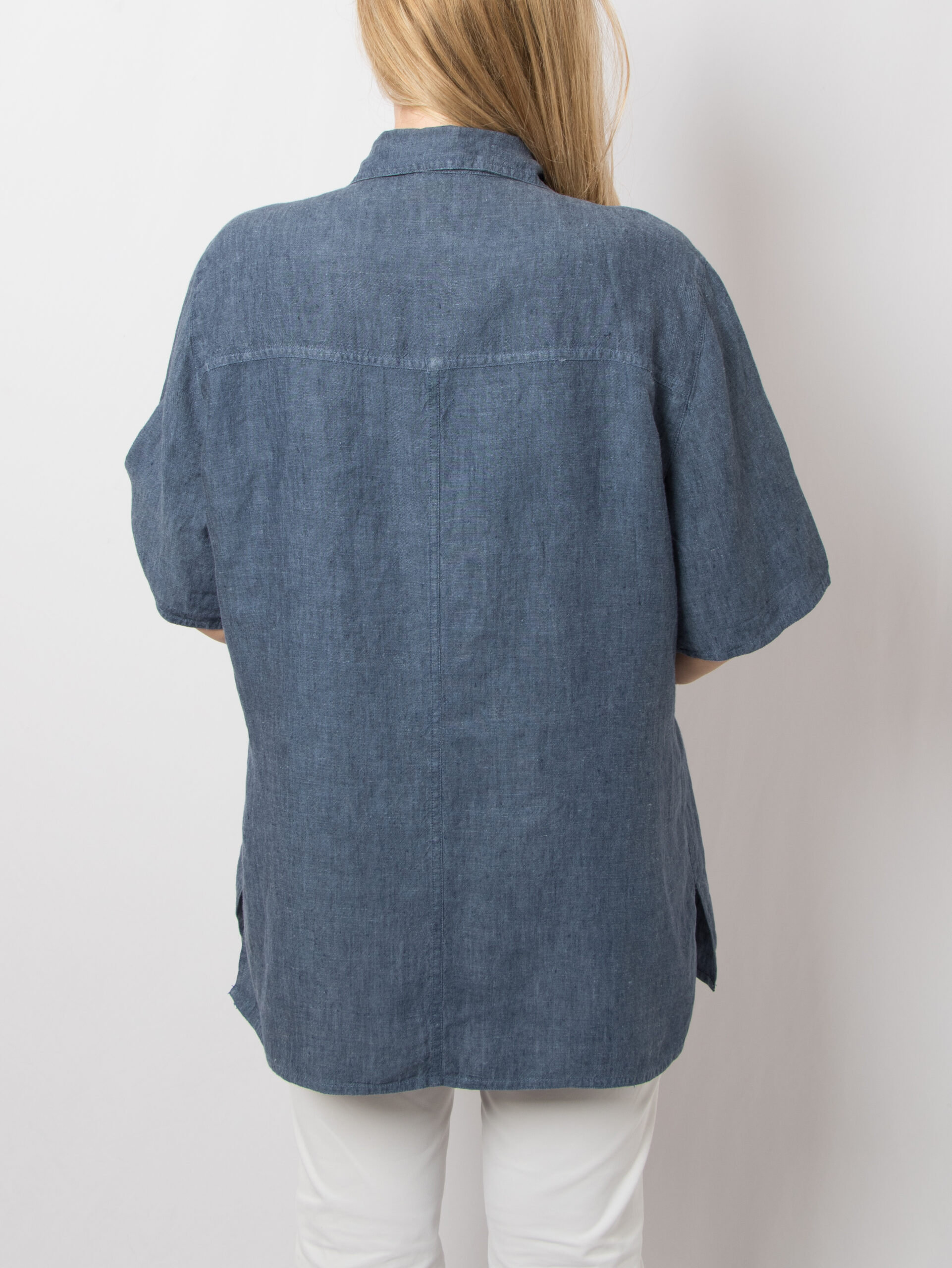 Elena Miro Blue Linen Shirt Elena Miro Blue Linen Shirt - Image 4