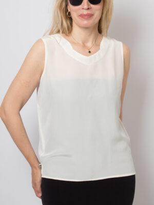 Vintage Ivory Silk Tank Top