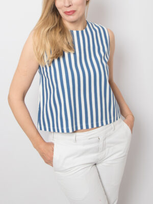 cotton cropped striped top