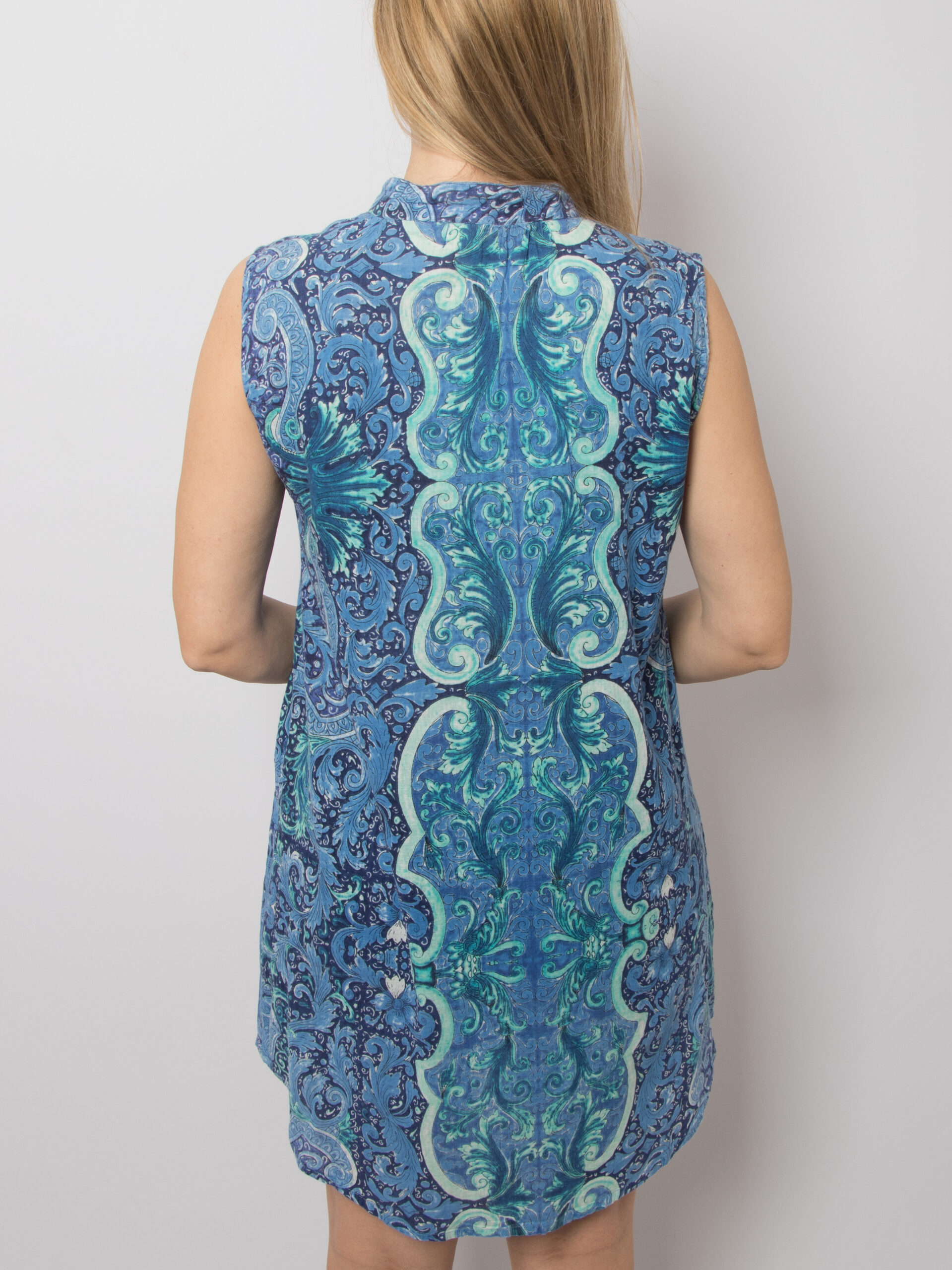 Vintage Blue Paisley Shirt Dress Vintage Blue Paisley Shirt Dress - Image 3