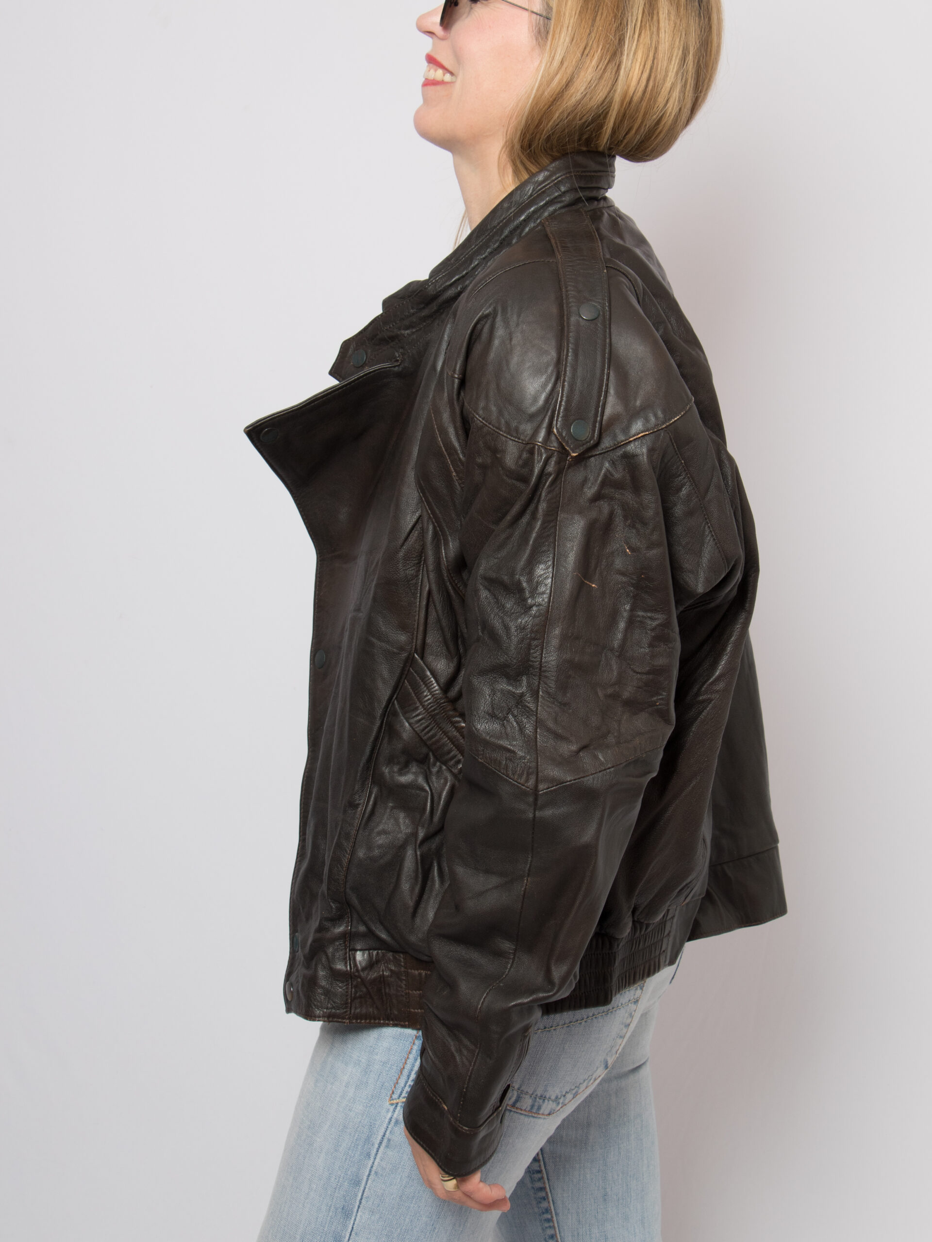 90s Brown Leather Bomber Jacket 90s Brown Leather Bomber Jacket