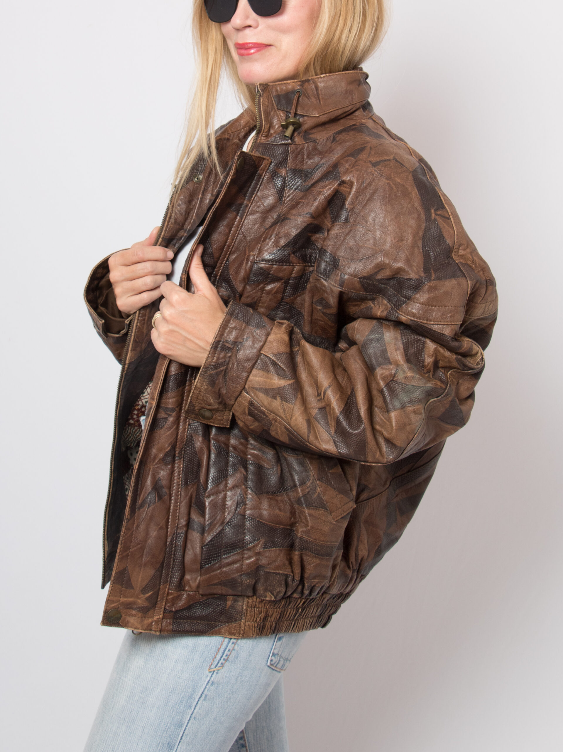 90s Patchwork Leather Bomber Jacket 90s Patchwork Leather Bomber Jacket