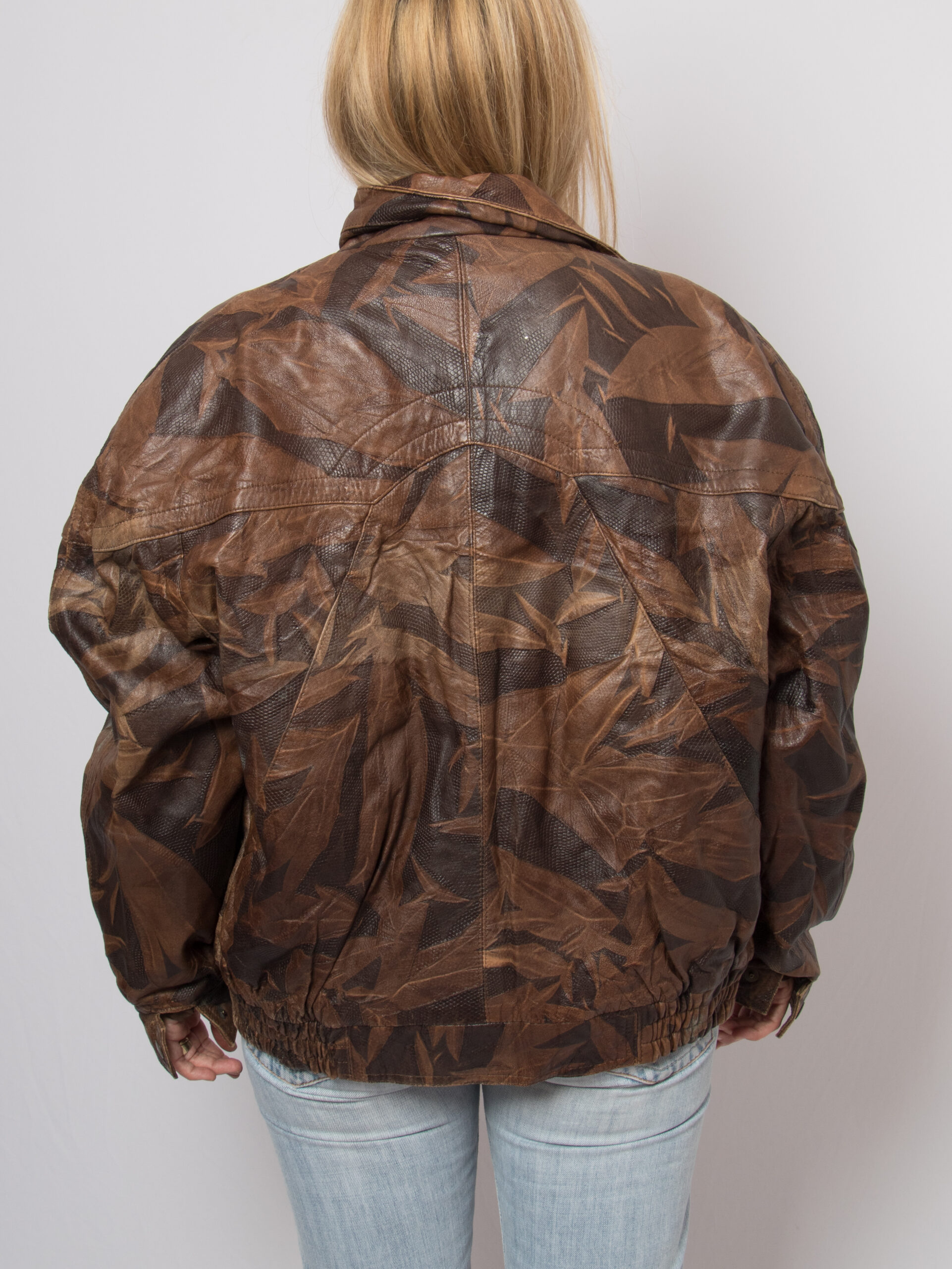 90s Patchwork Leather Bomber Jacket 90s Patchwork Leather Bomber Jacket - Image 4
