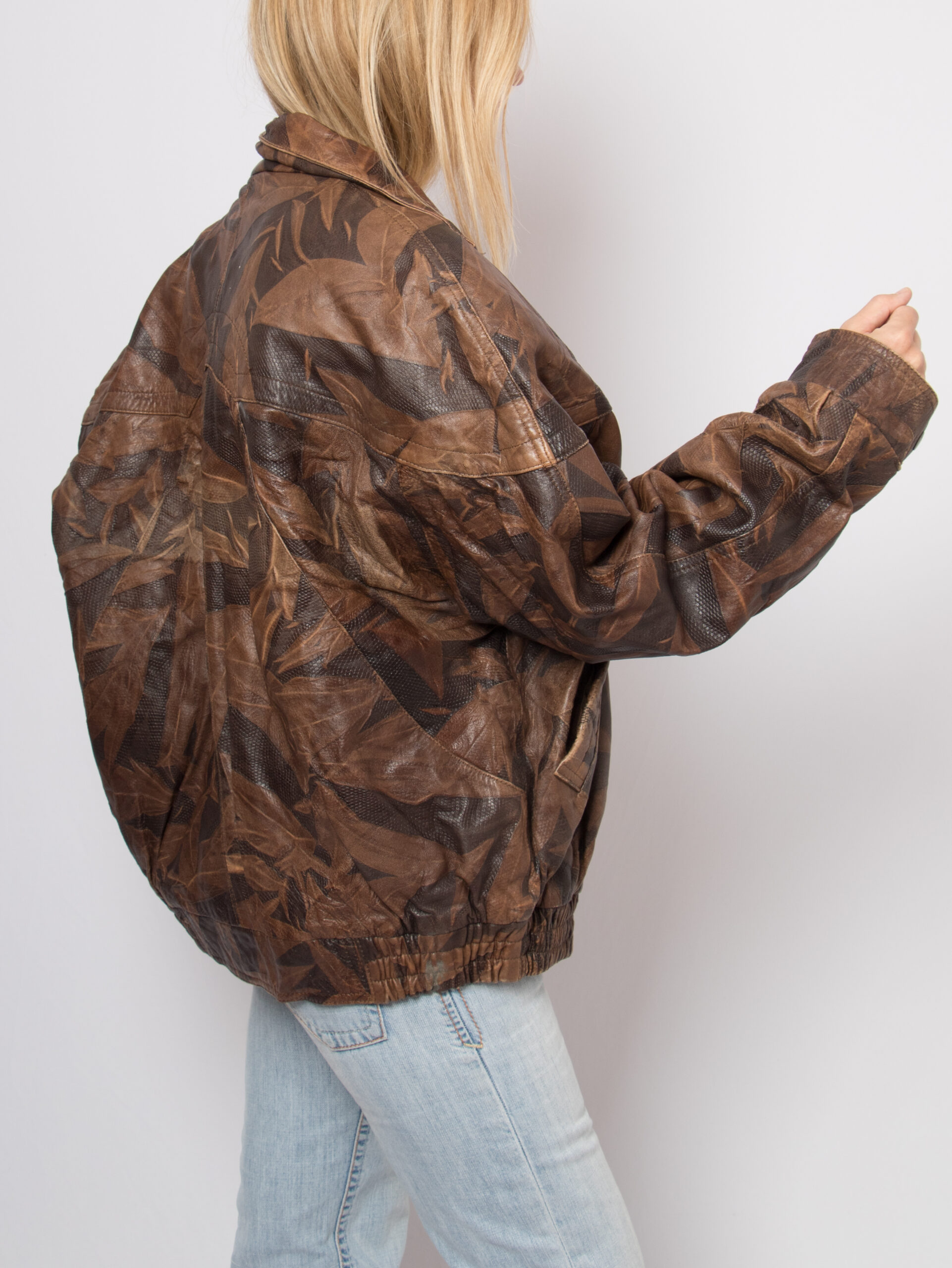 90s Patchwork Leather Bomber Jacket 90s Patchwork Leather Bomber Jacket - Image 5