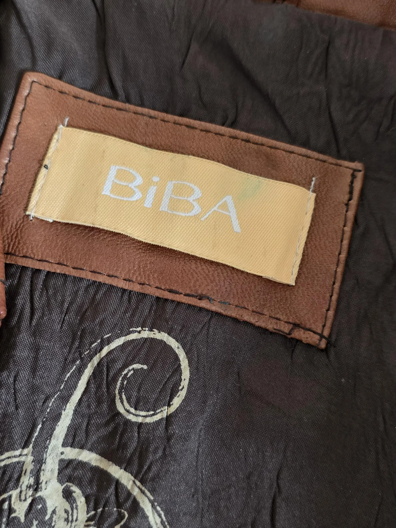 BIBA Brown Leather Jacket Military Style BIBA Brown Leather Jacket Military Style - Image 8