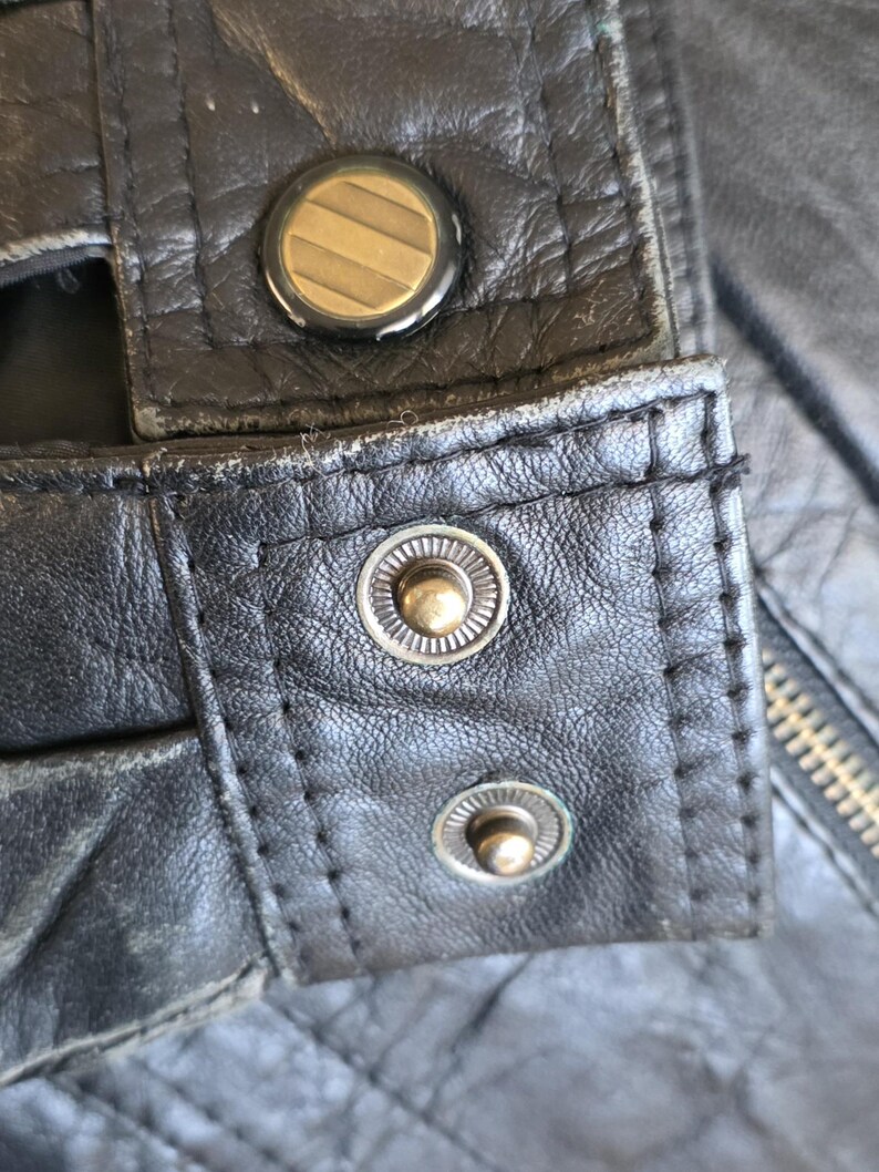90s Black Leather Bomber Jacket Oversized 90s Black Leather Bomber Jacket Oversized - Image 11