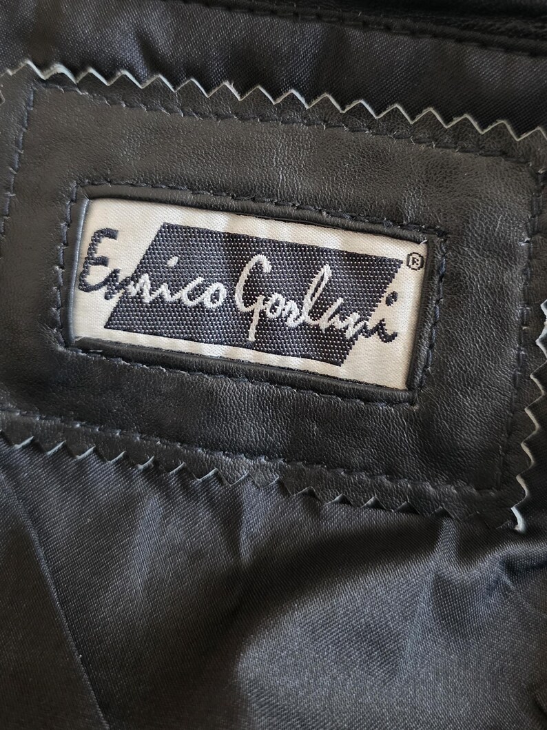 Vintage Black Leather Biker Vest Vintage Black Leather Biker Vest - Image 7