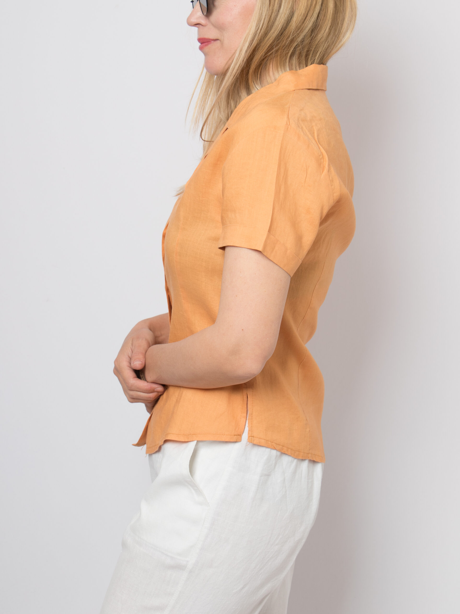 Vintage Linen Shirt Apricot Orange Vintage Linen Shirt Apricot Orange - Image 3