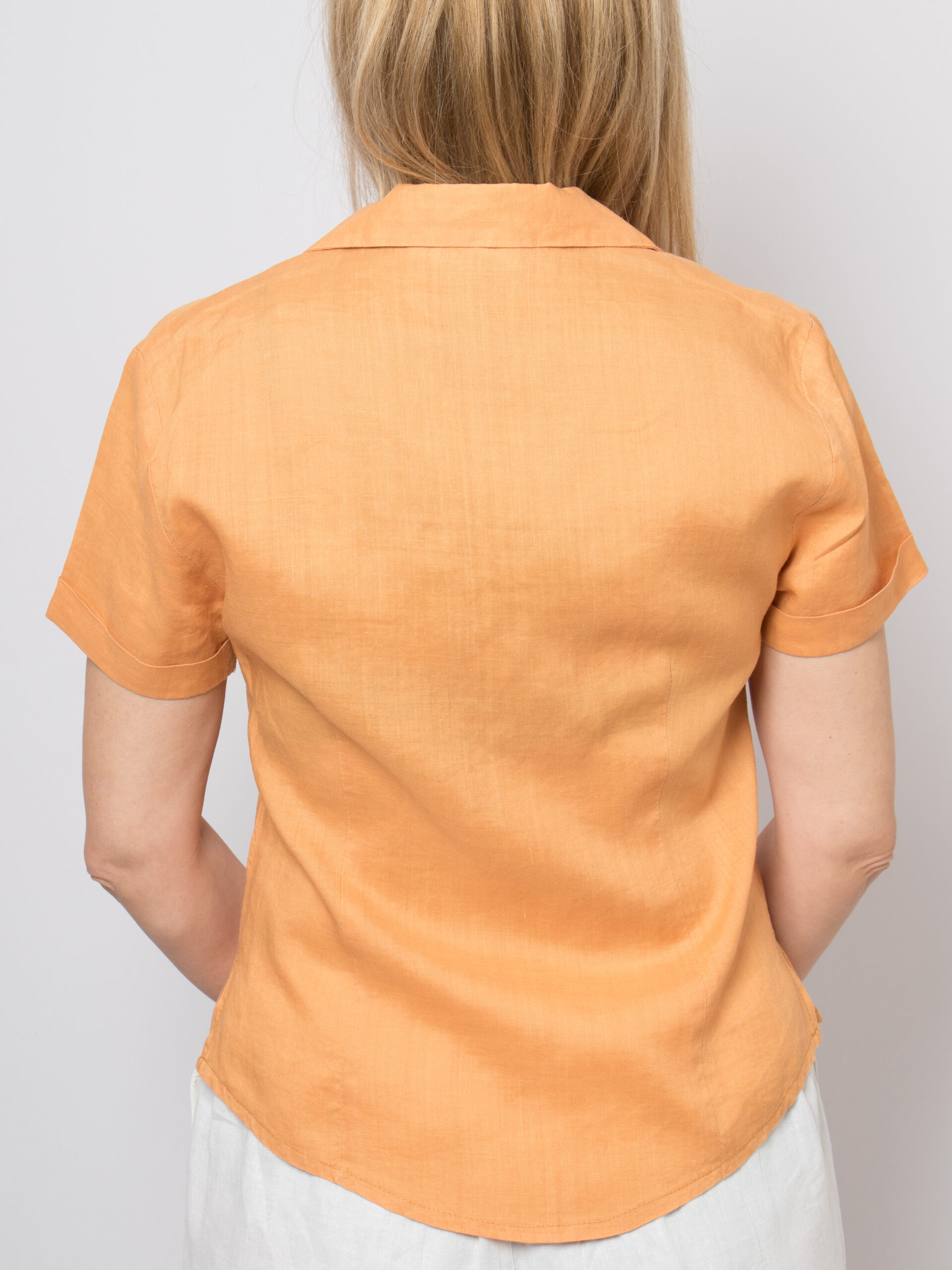 Vintage Linen Shirt Apricot Orange Vintage Linen Shirt Apricot Orange - Image 4