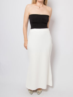 Maxi White Column Skirt