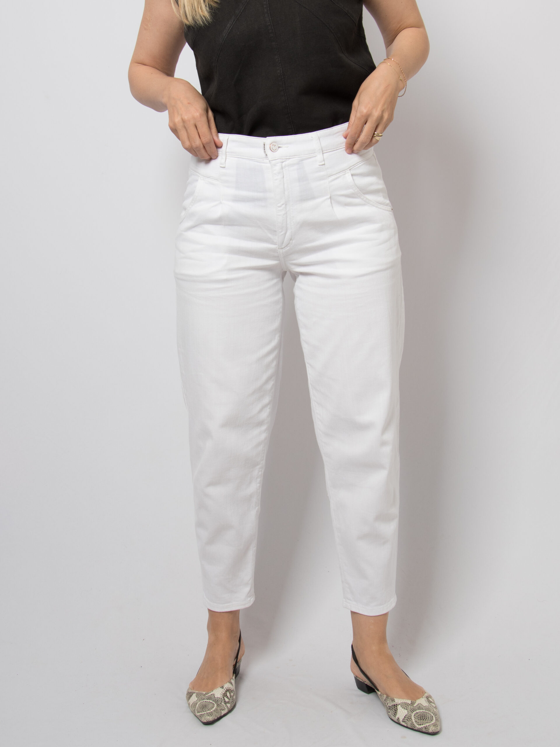 PNTS White High Waist Mom Trousers PNTS White High Waist Mom Trousers - Image 2