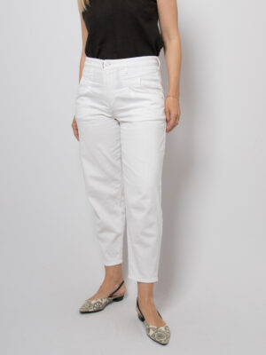 PNTS White High Waist Mom Trousers