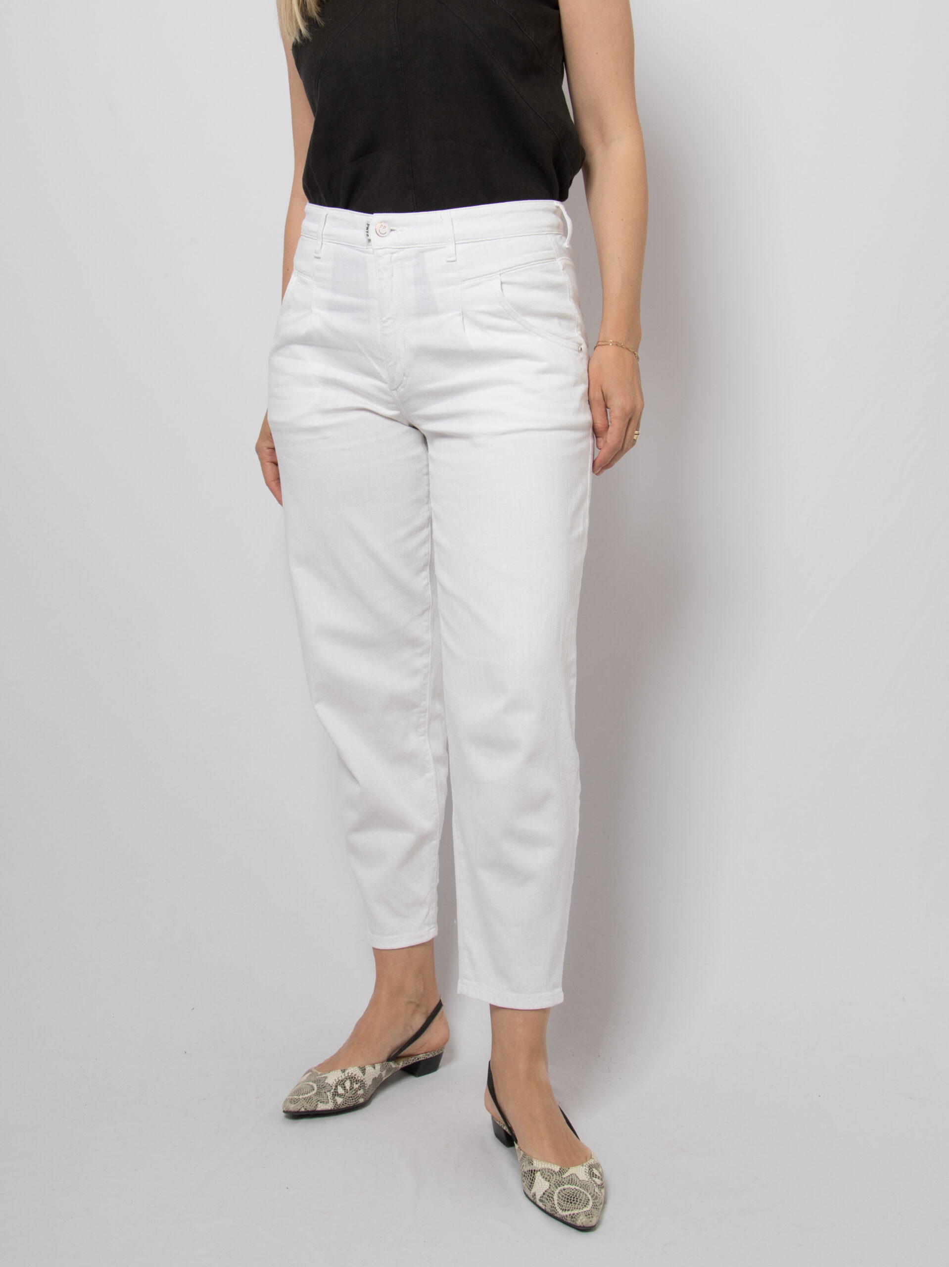 PNTS White High Waist Mom Trousers PNTS White High Waist Mom Trousers