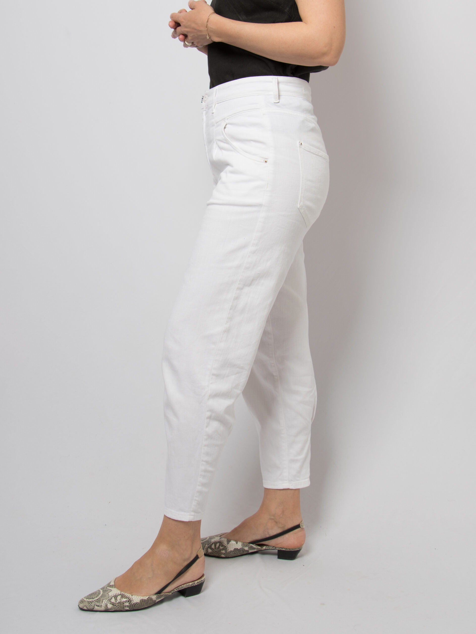 PNTS White High Waist Mom Trousers PNTS White High Waist Mom Trousers - Image 3