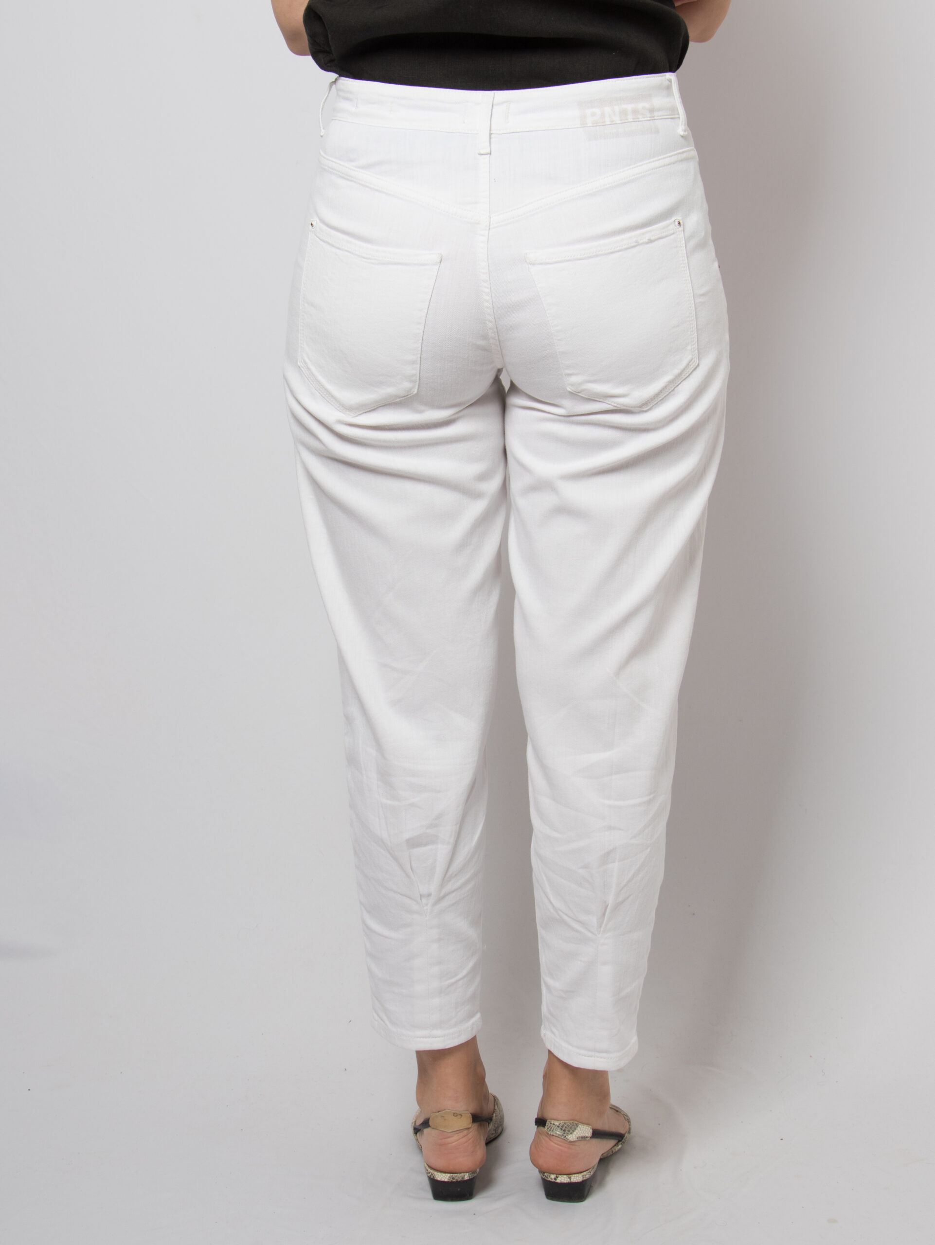 PNTS White High Waist Mom Trousers PNTS White High Waist Mom Trousers - Image 4