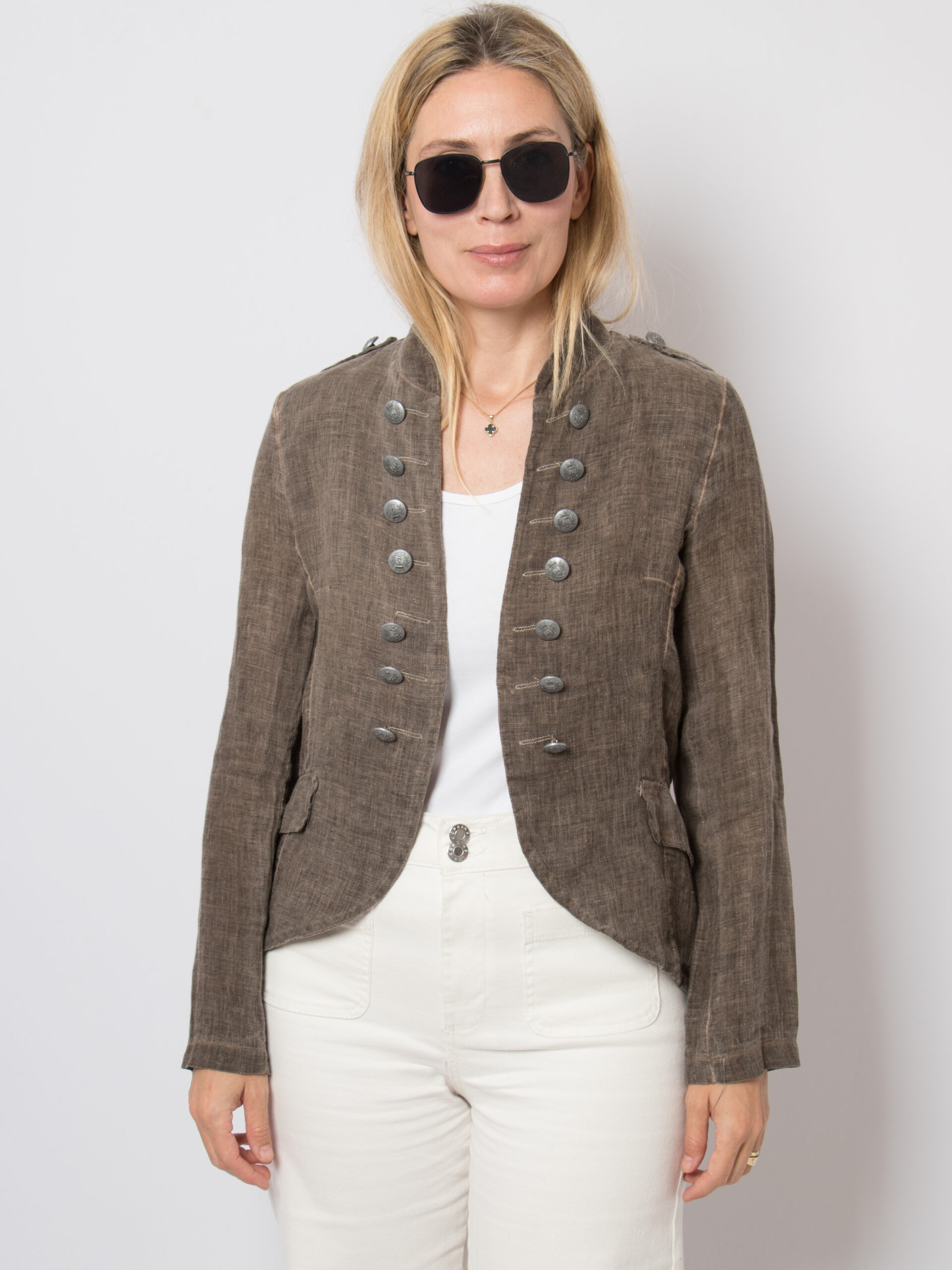 Nina Loca Roma Linen Military Jacket Nina Loca Roma Linen Military Jacket - Image 2