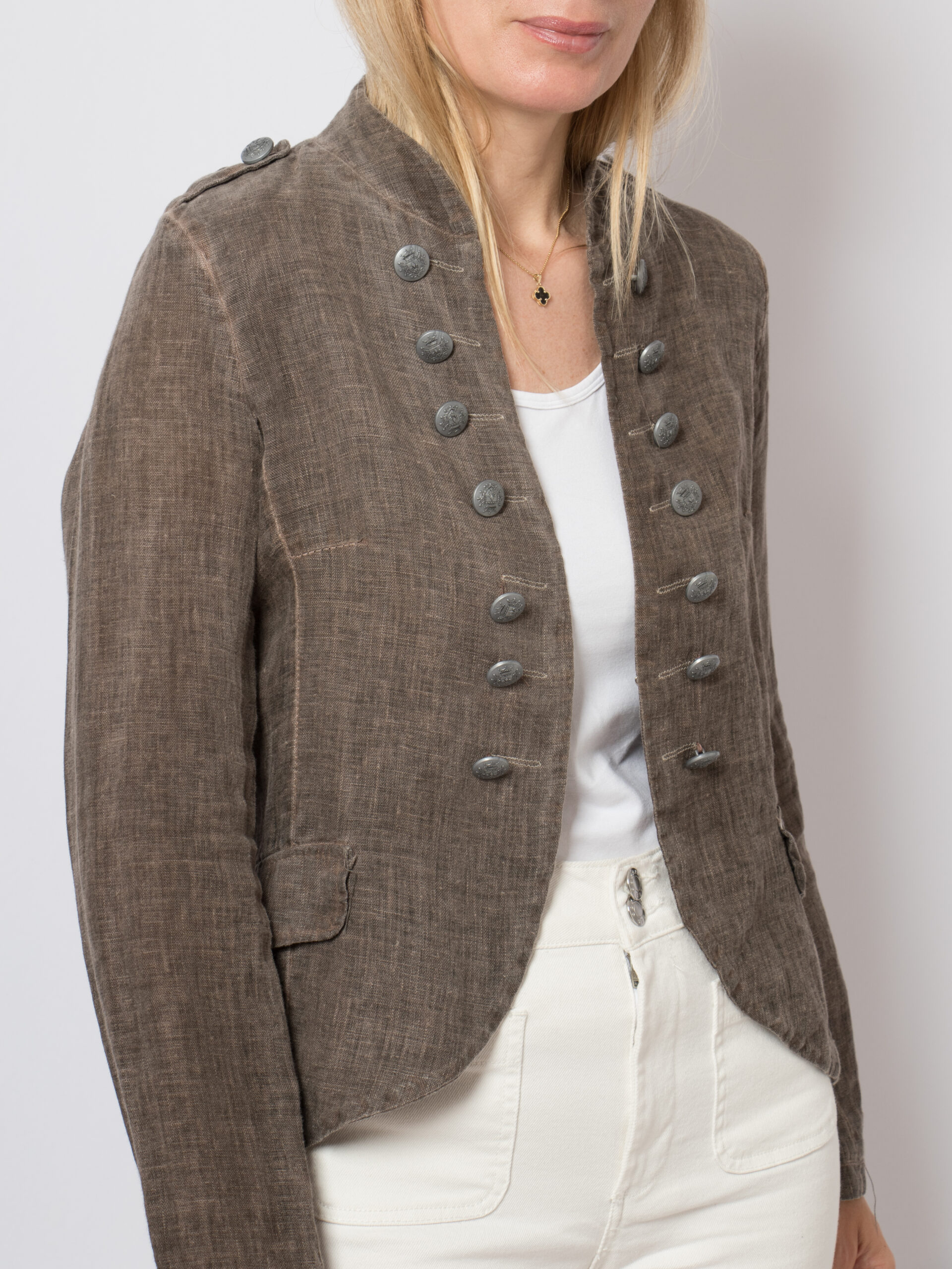 Nina Loca Roma Linen Military Jacket Nina Loca Roma Linen Military Jacket - Image 3