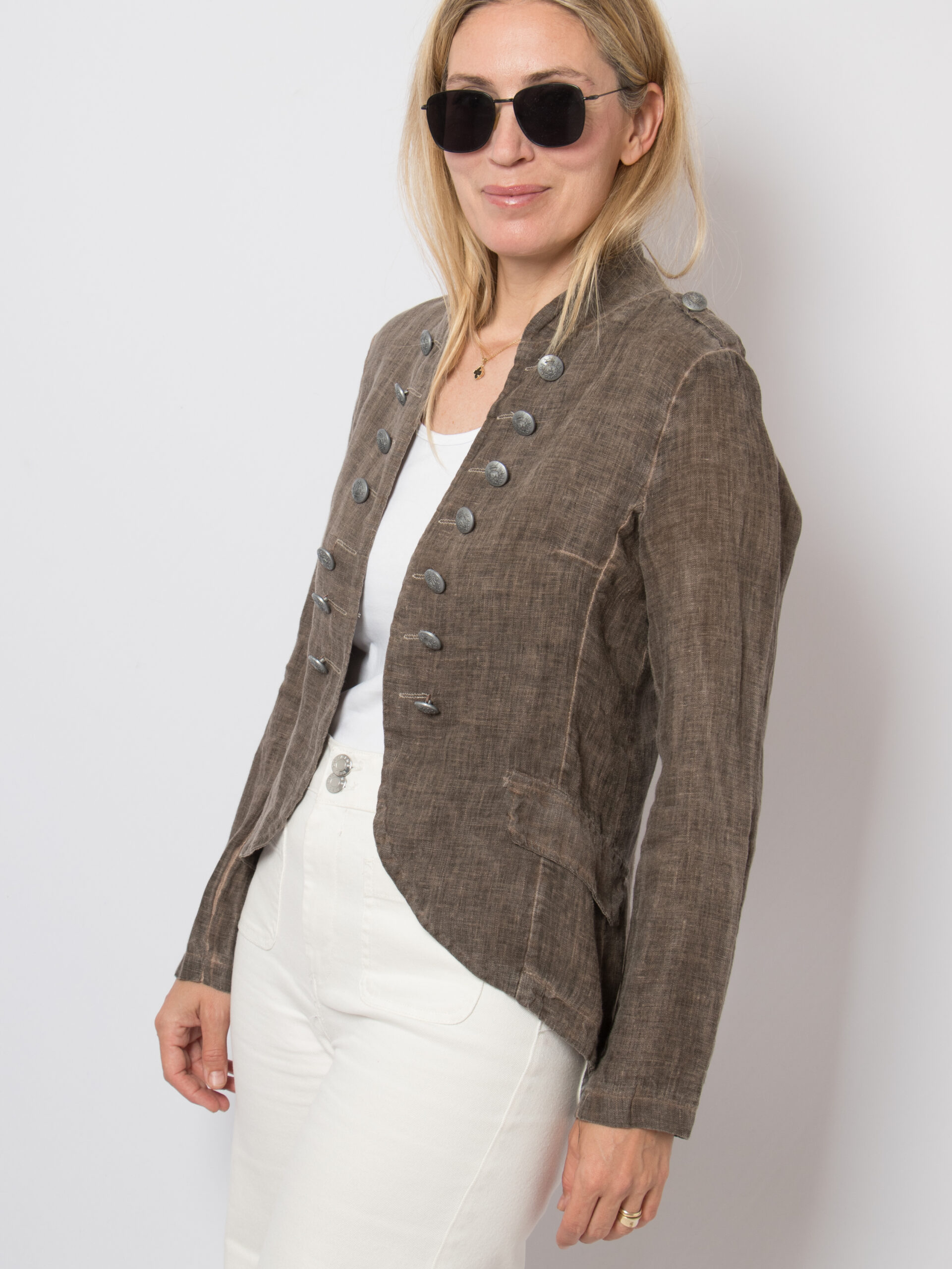 Nina Loca Roma Linen Military Jacket Nina Loca Roma Linen Military Jacket