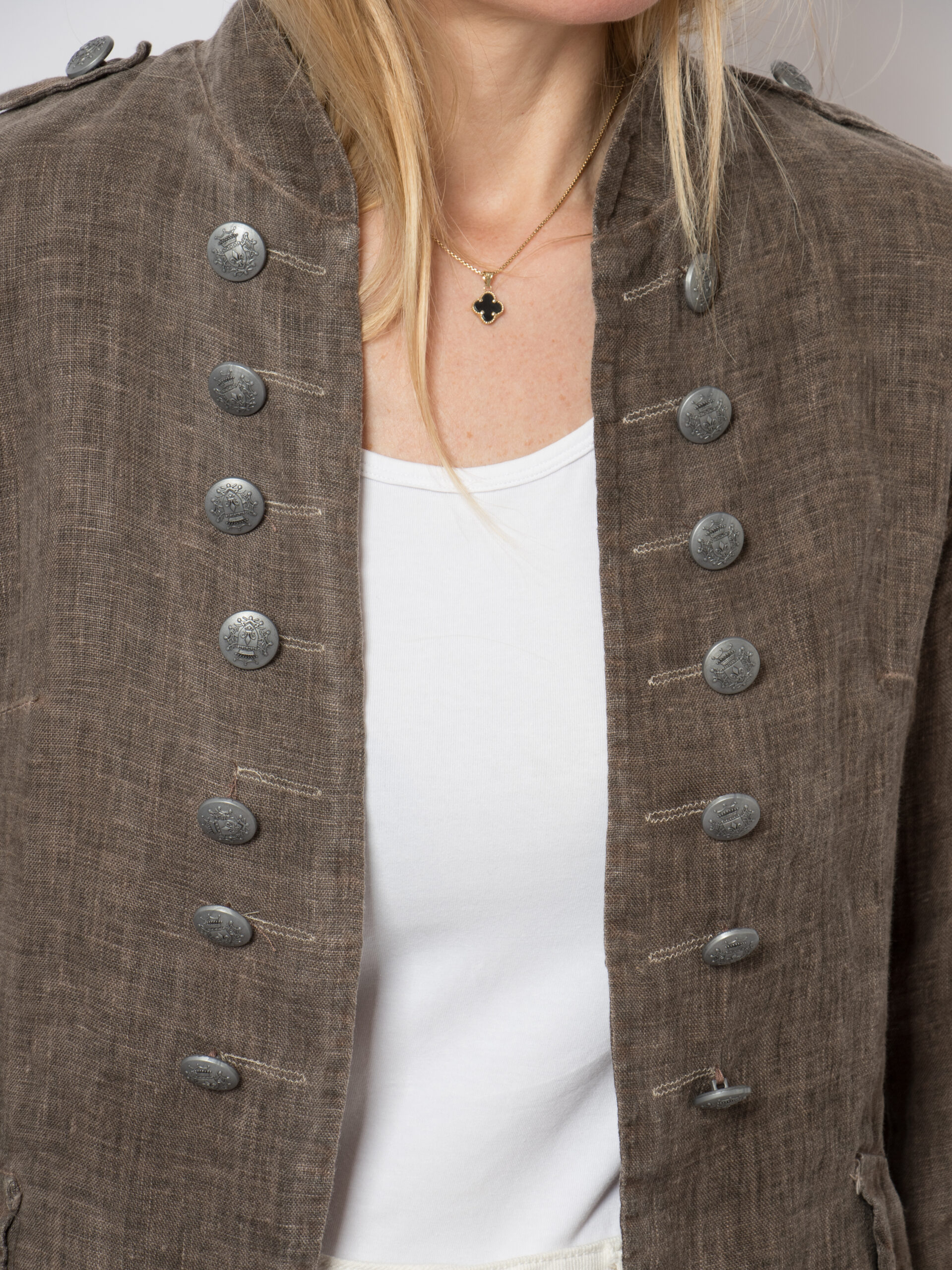 Nina Loca Roma Linen Military Jacket Nina Loca Roma Linen Military Jacket - Image 6