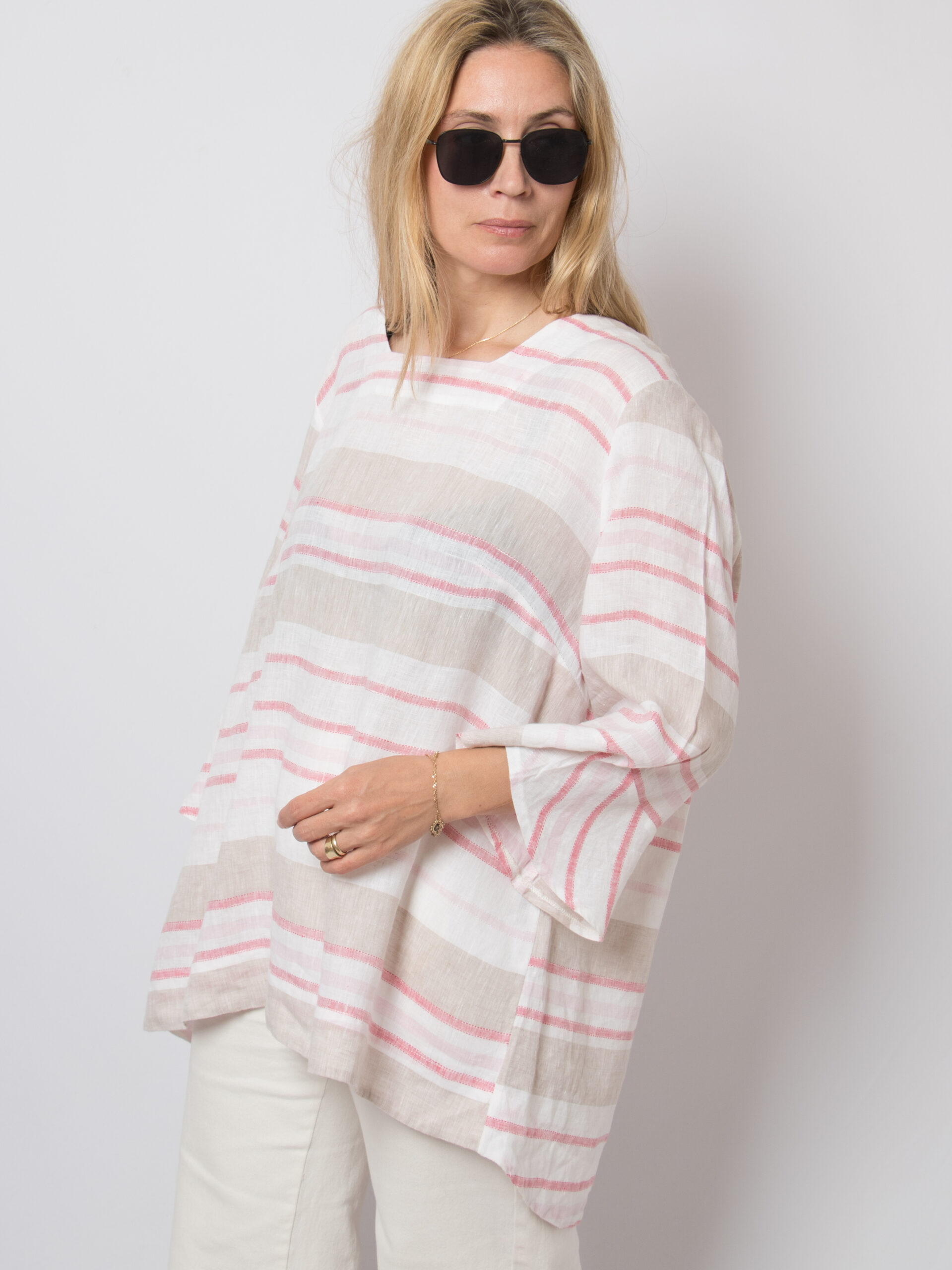 Vintage Striped Linen Tunic Resort Vintage Striped Linen Tunic Resort - Image 3