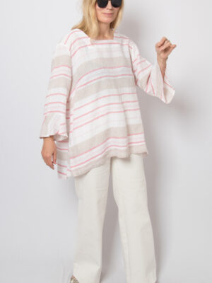 Vintage Striped Linen Tunic Resort