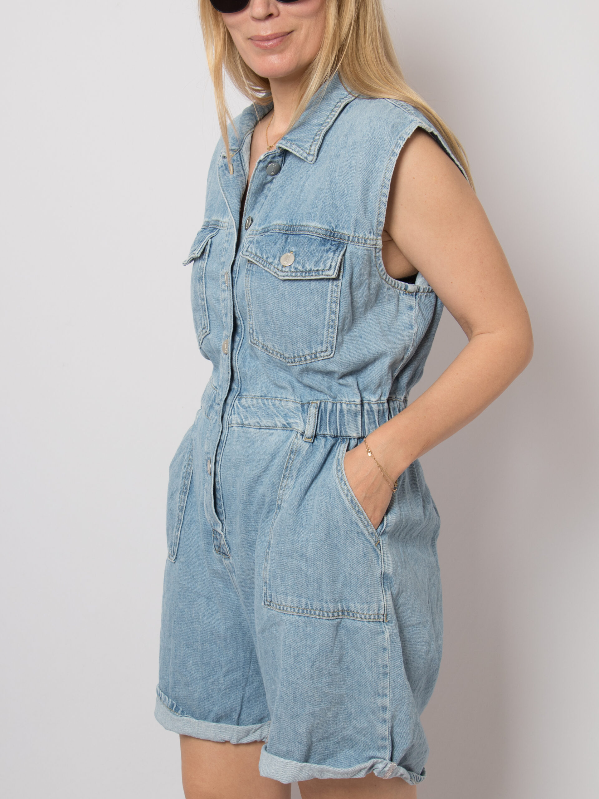 90s Denim Romper Jinglers by CA 90s Denim Romper Jinglers by CA - Image 2