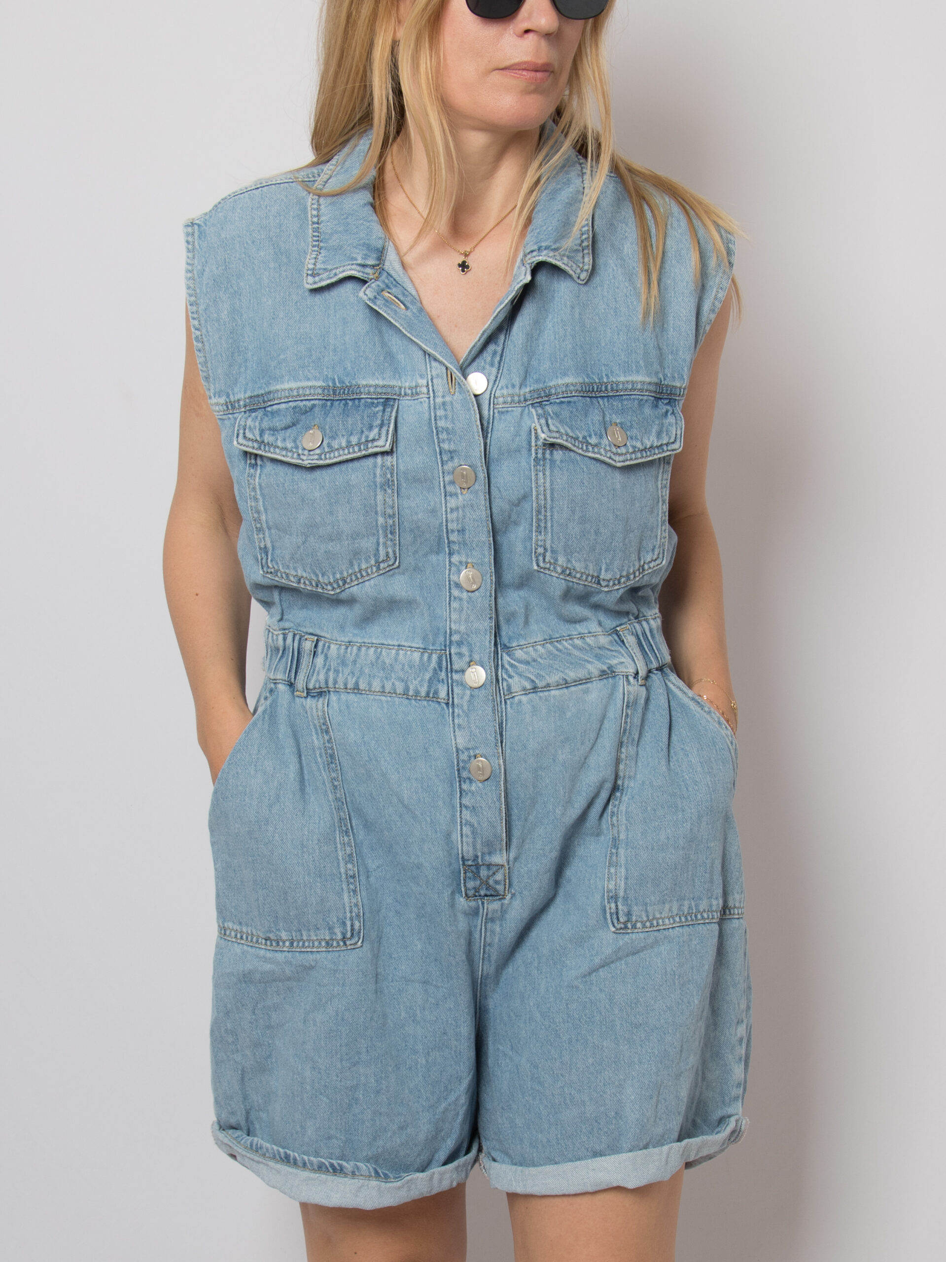 90s Denim Romper Jinglers by CA 90s Denim Romper Jinglers by CA - Image 4