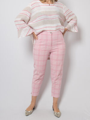 Vintage Vanilla Plaid Cropped Trousers