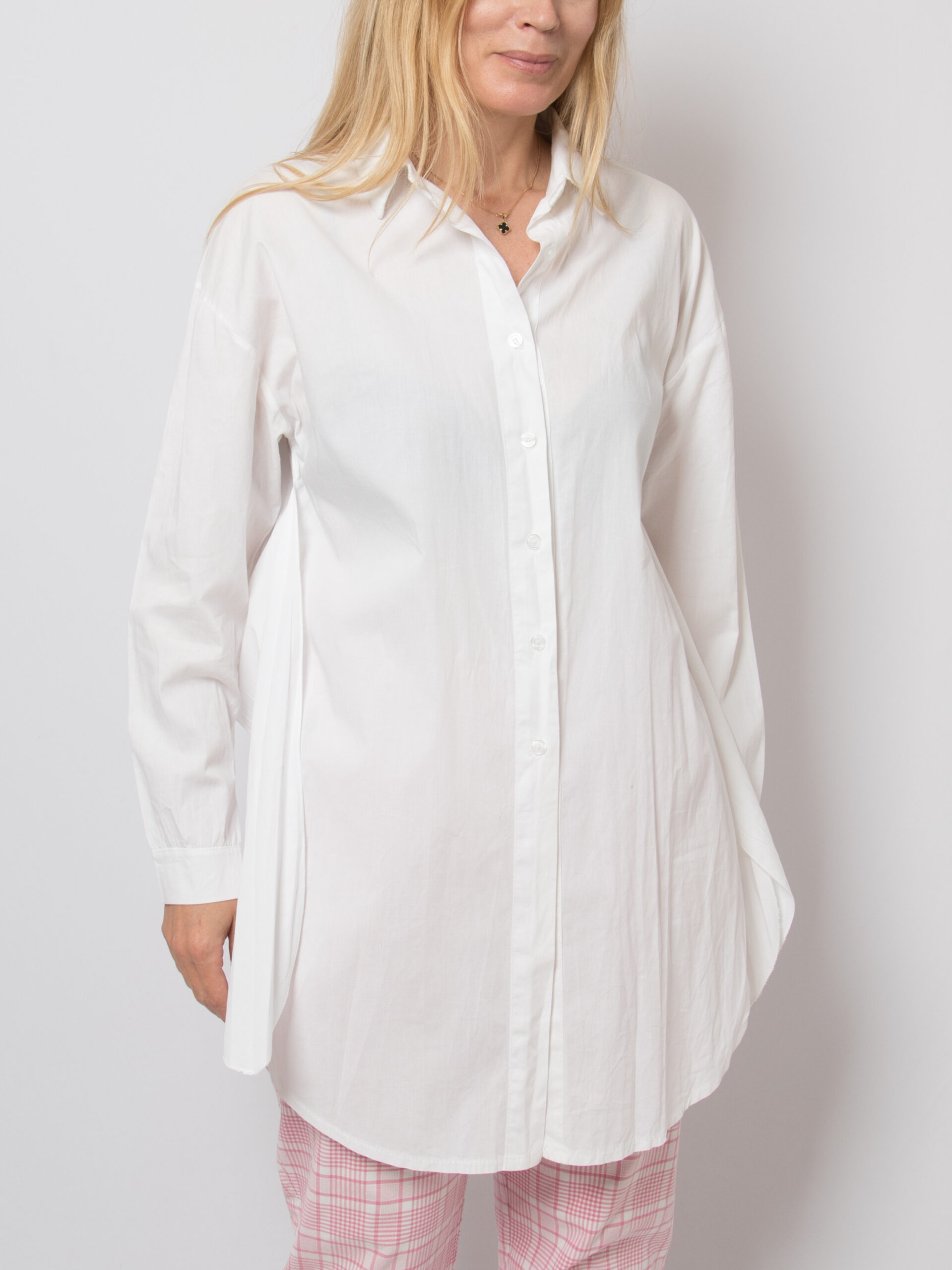 Oversized Shirt Tunic Wrap Tie Waist Oversized Shirt Tunic Wrap Tie Waist - Image 2