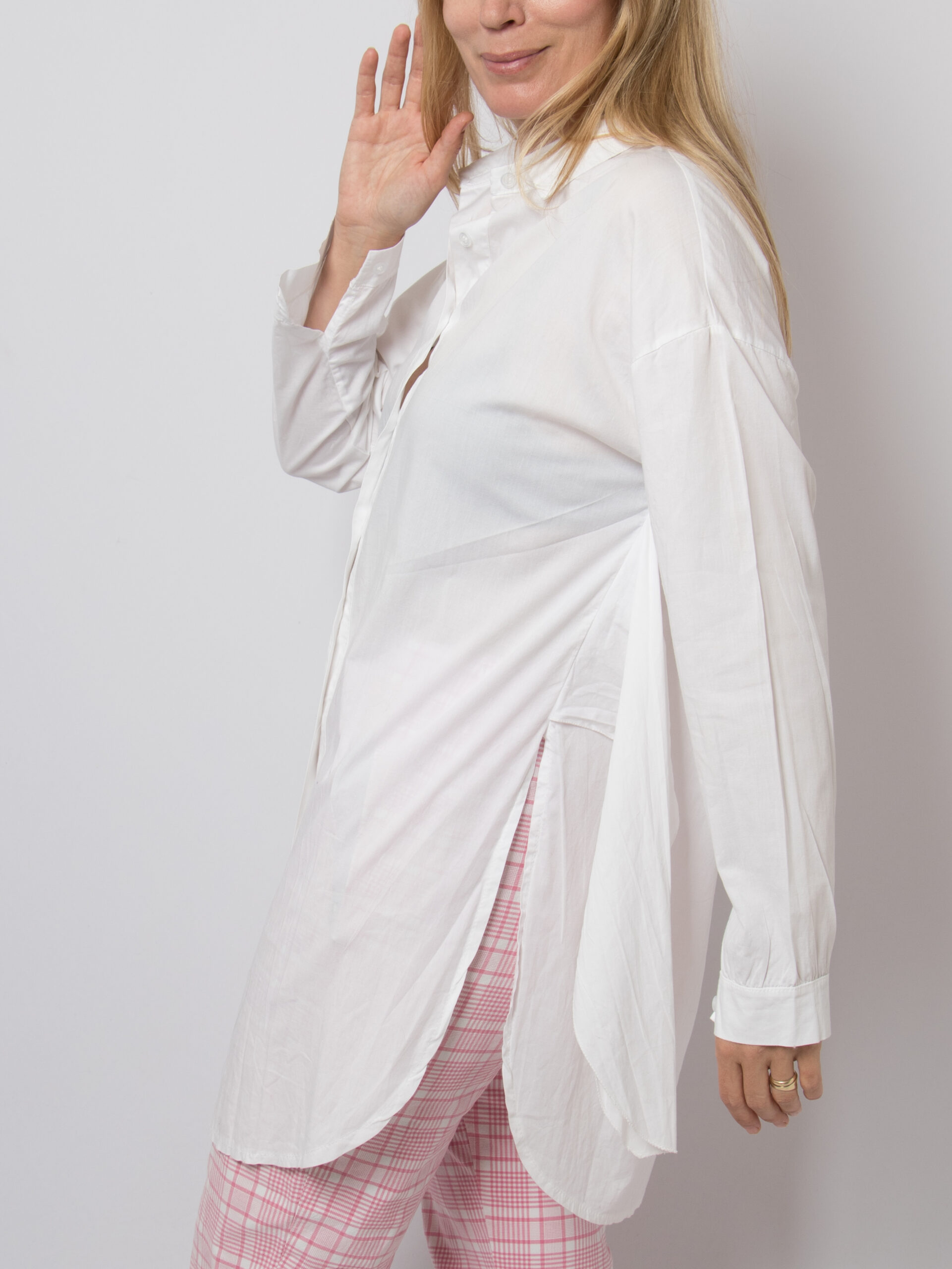 Oversized Shirt Tunic Wrap Tie Waist Oversized Shirt Tunic Wrap Tie Waist - Image 3