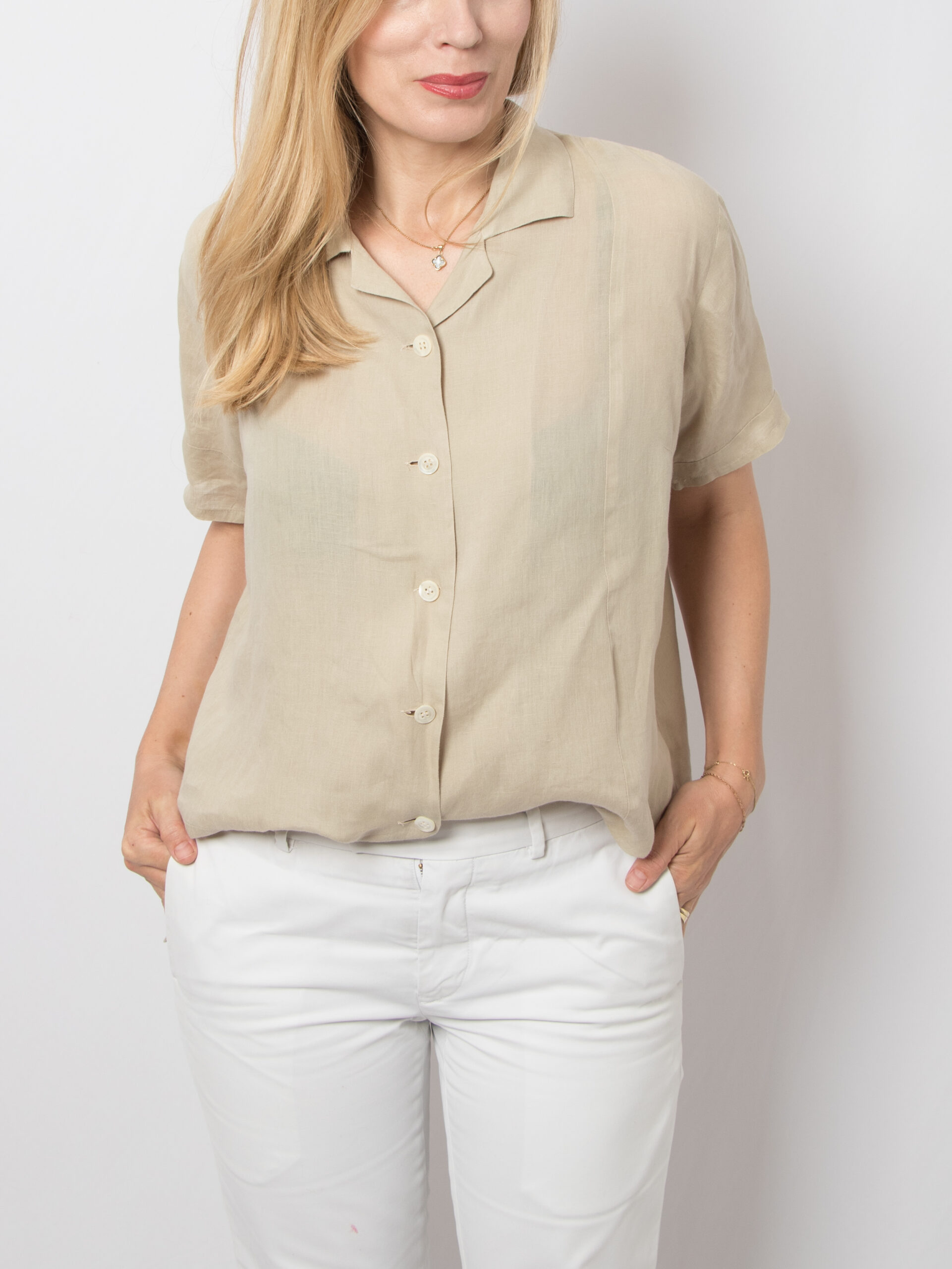 ASPESI Vintage Khaki Linen Shirt ASPESI Vintage Khaki Linen Shirt