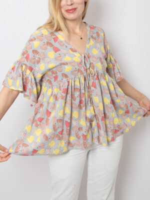 Proposta Shell Ruffle Sleeve Blouse