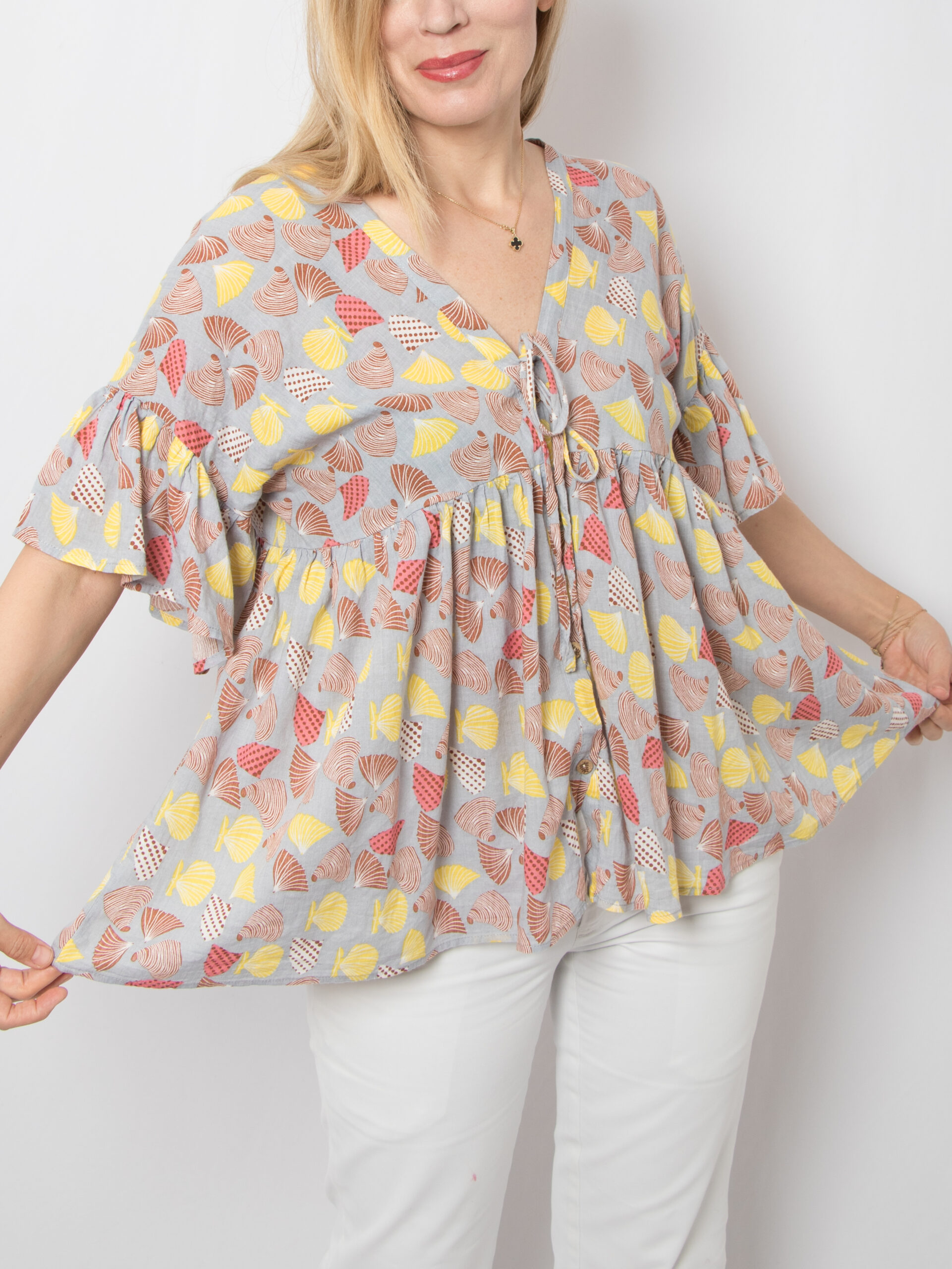 Proposta Shell Ruffle Sleeve Blouse Proposta Shell Ruffle Sleeve Blouse