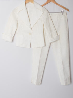Gruppo B White Brocade Wedding Suit