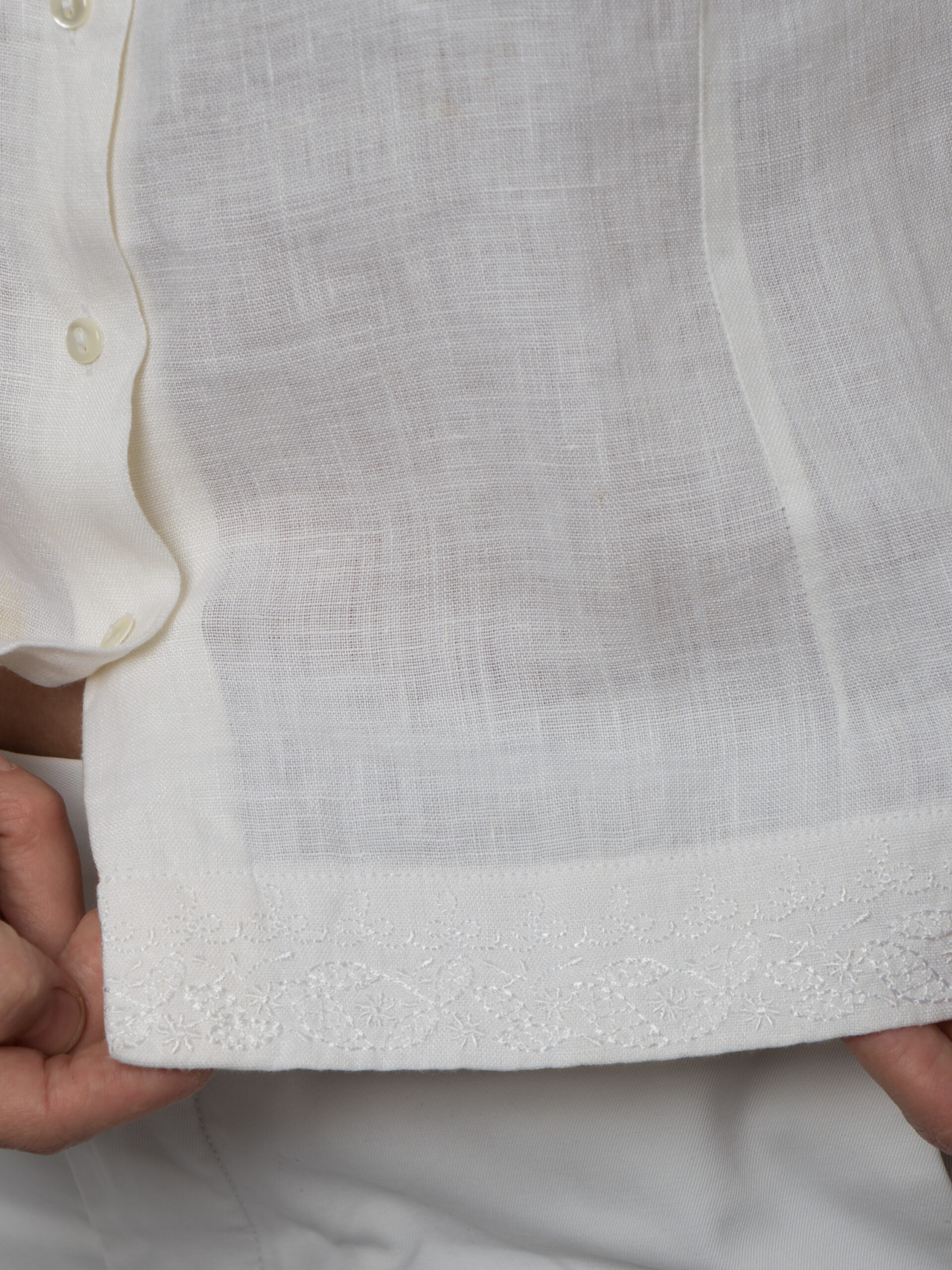 Vintage White Linen Sleeveless Blouse Vintage White Linen Sleeveless Blouse - Image 2